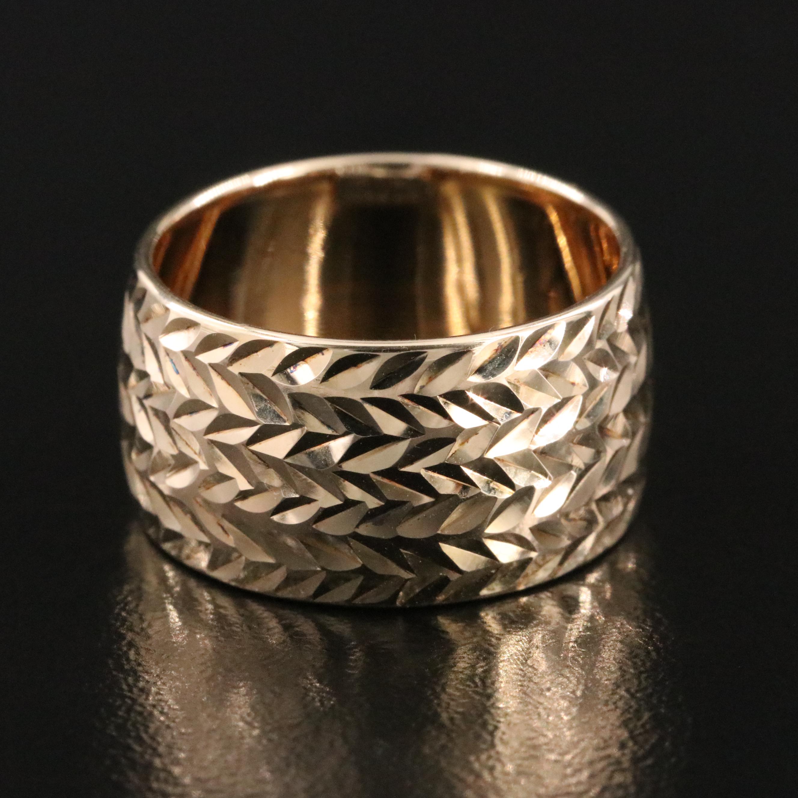 Italian 14K Diamond-Cut Band