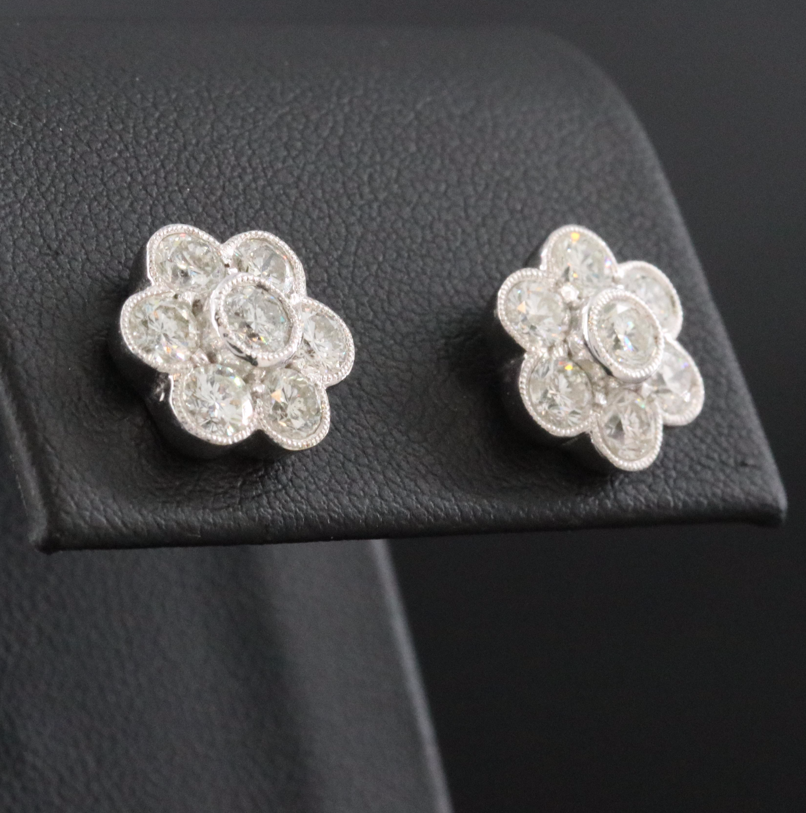 18K 2.10 CTW Diamond Earrings