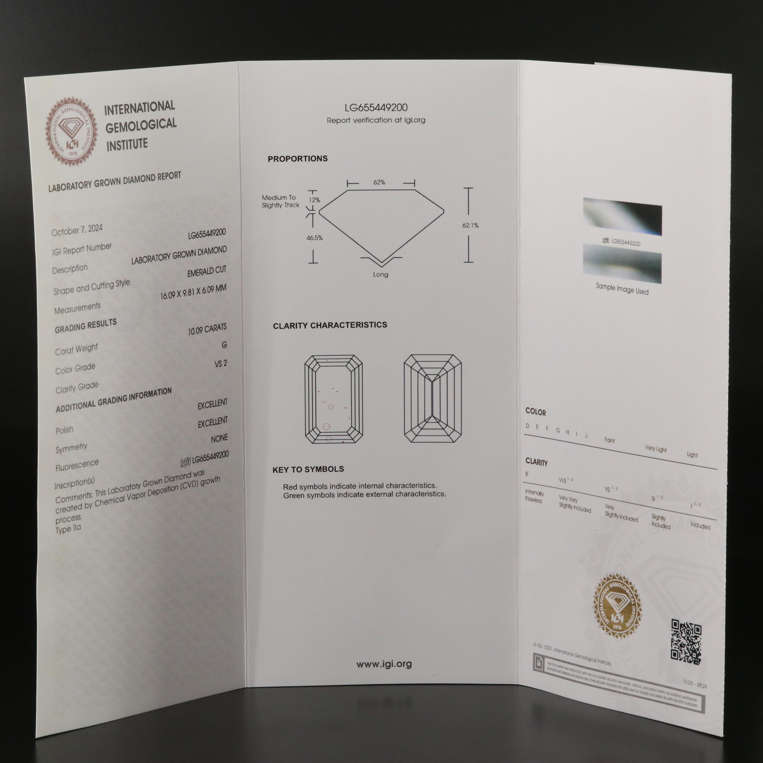 14K 11.05 CTW Lab Grown Diamond Ring with IGI Report