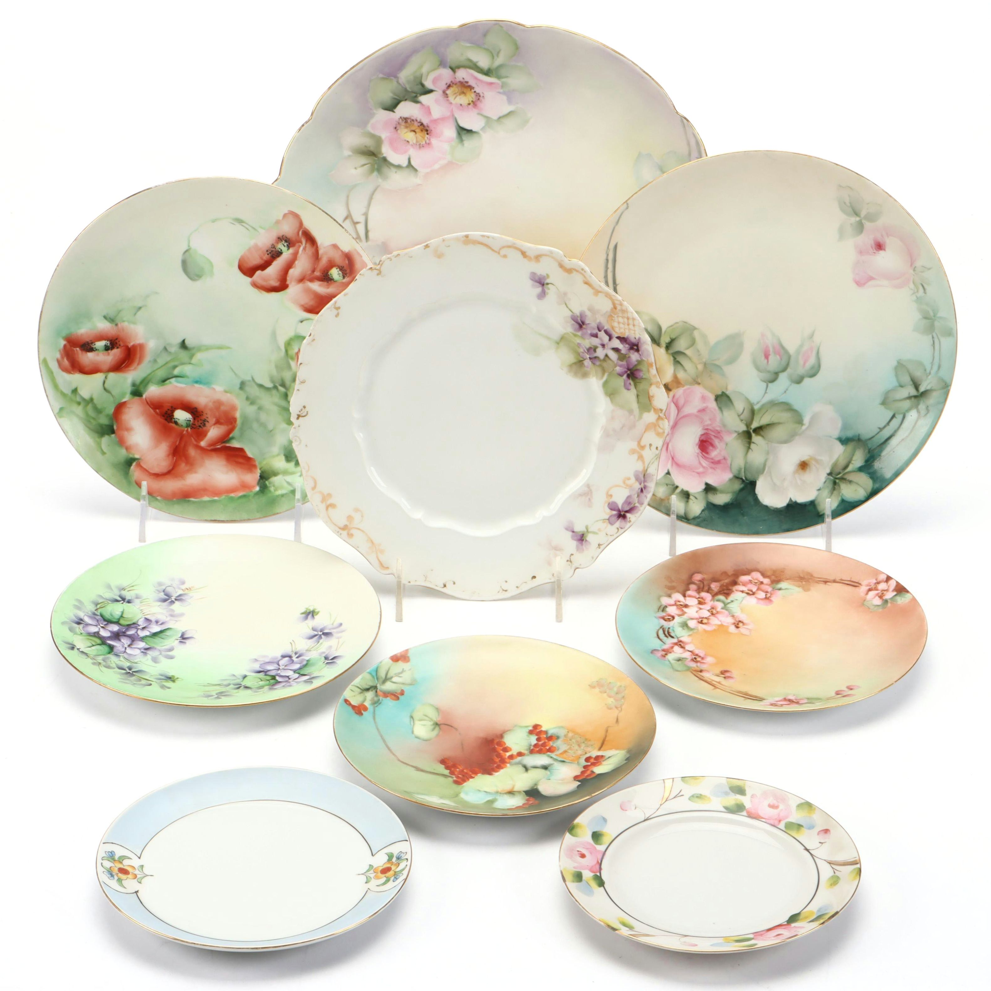 Rosenthal, A. Lanternier & Co. and Other Hand-Painted Porcelain Plates