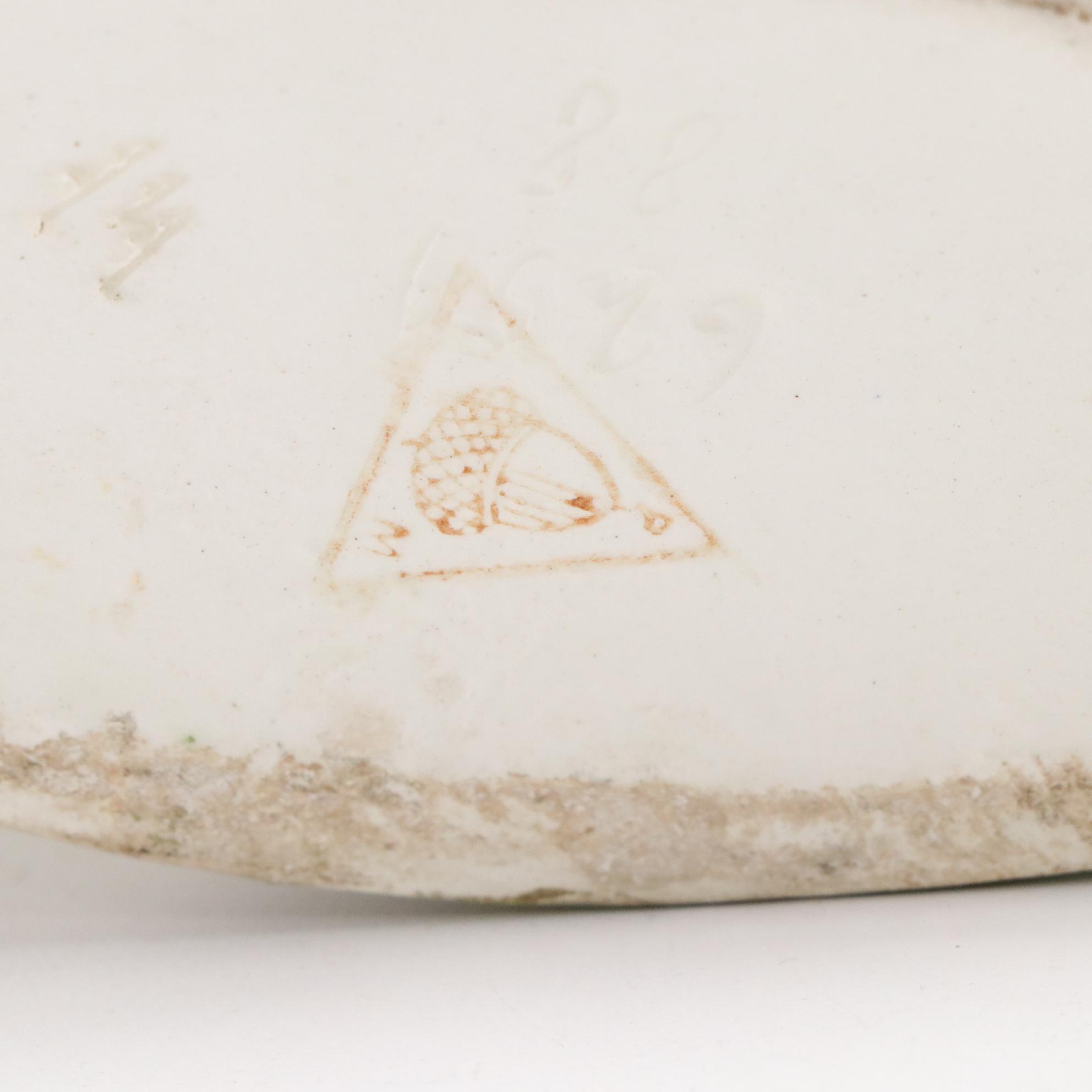 Antique Royal Dux Art Nouveau Iridescent Fruit Medley Amphora Centerpiece