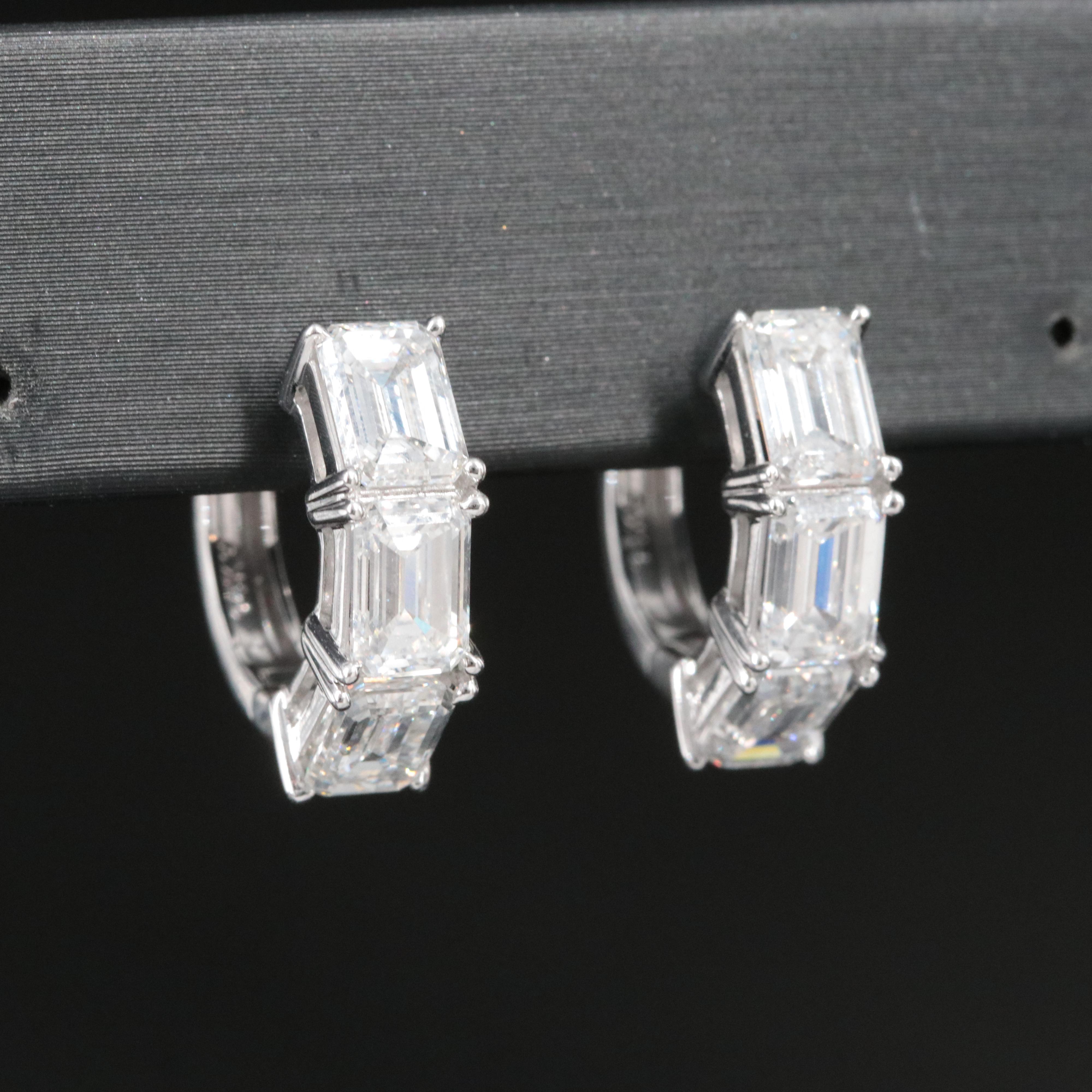 14K 4.52 CTW Lab Grown Diamond Hoop Earrings