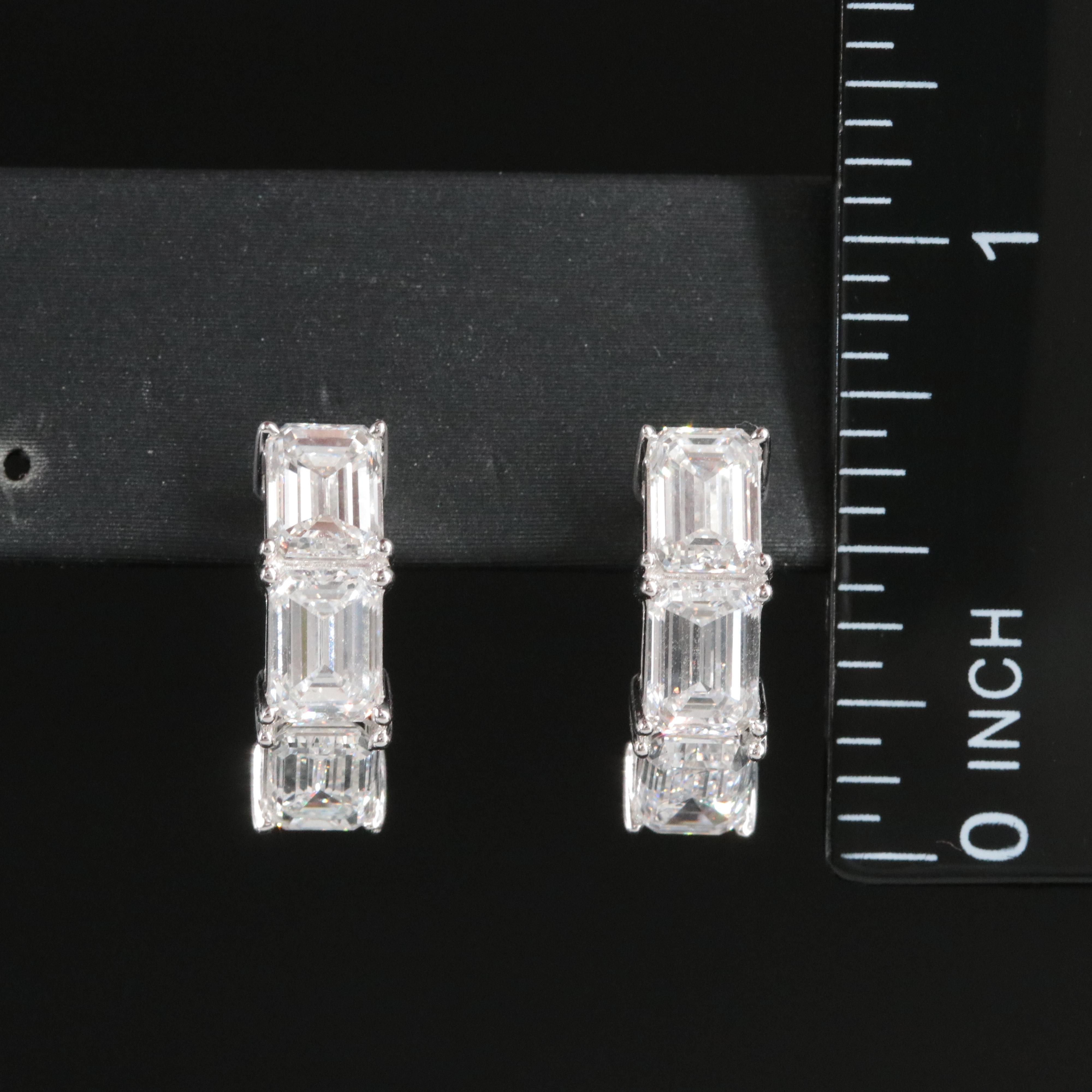 14K 4.52 CTW Lab Grown Diamond Hoop Earrings