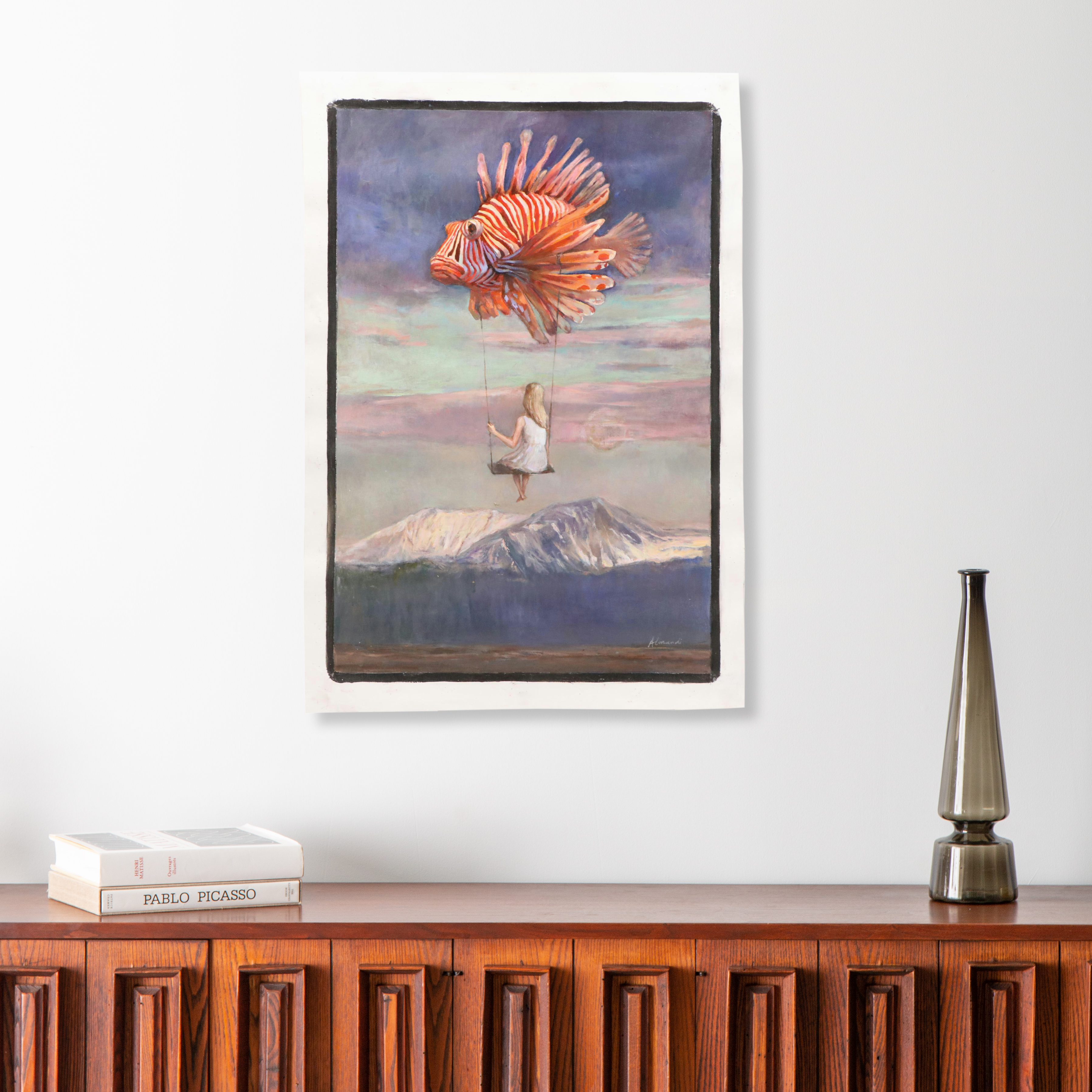 Almandi Surrealist Oil Painting "Arctic Lullaby," 2020