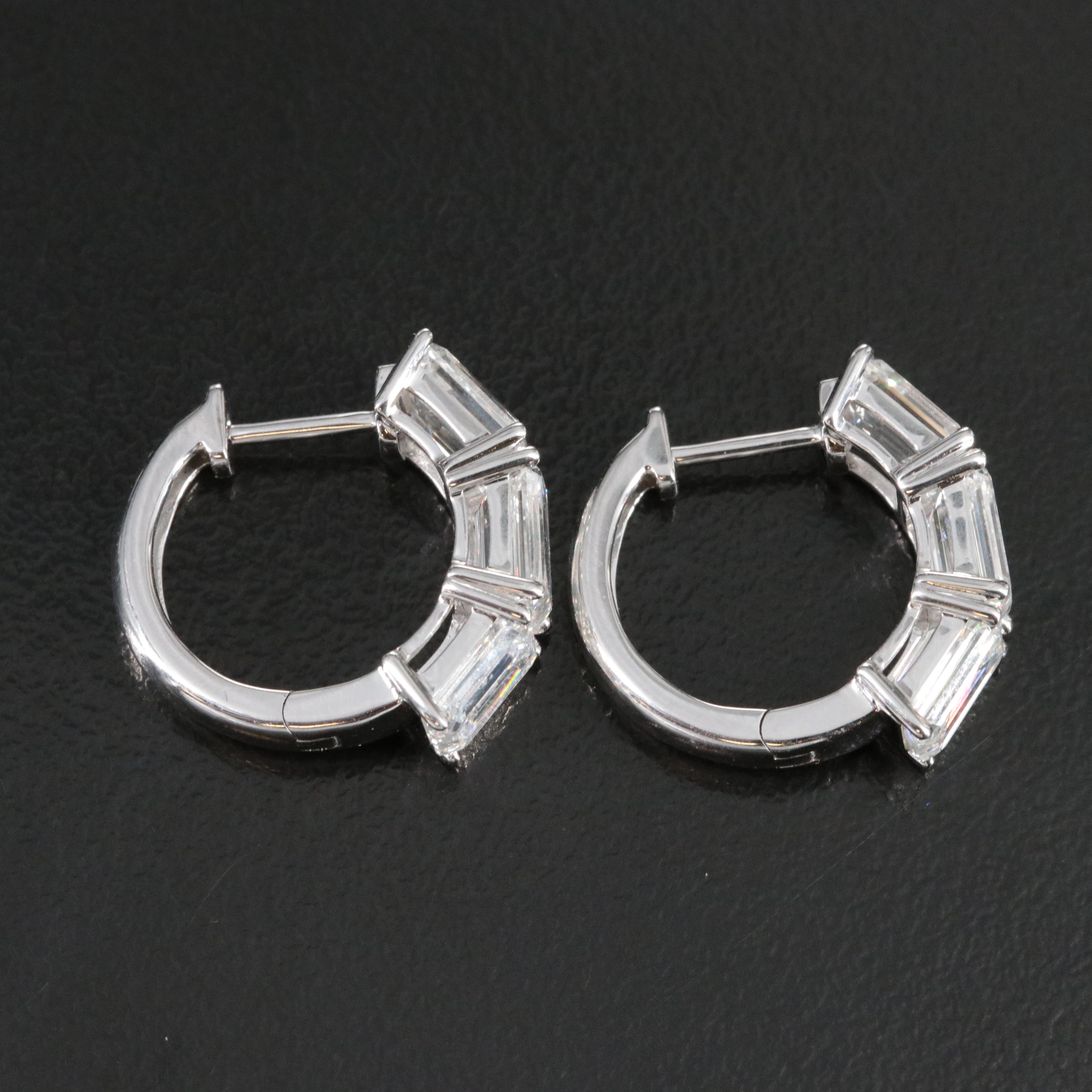 14K 4.52 CTW Lab Grown Diamond Hoop Earrings