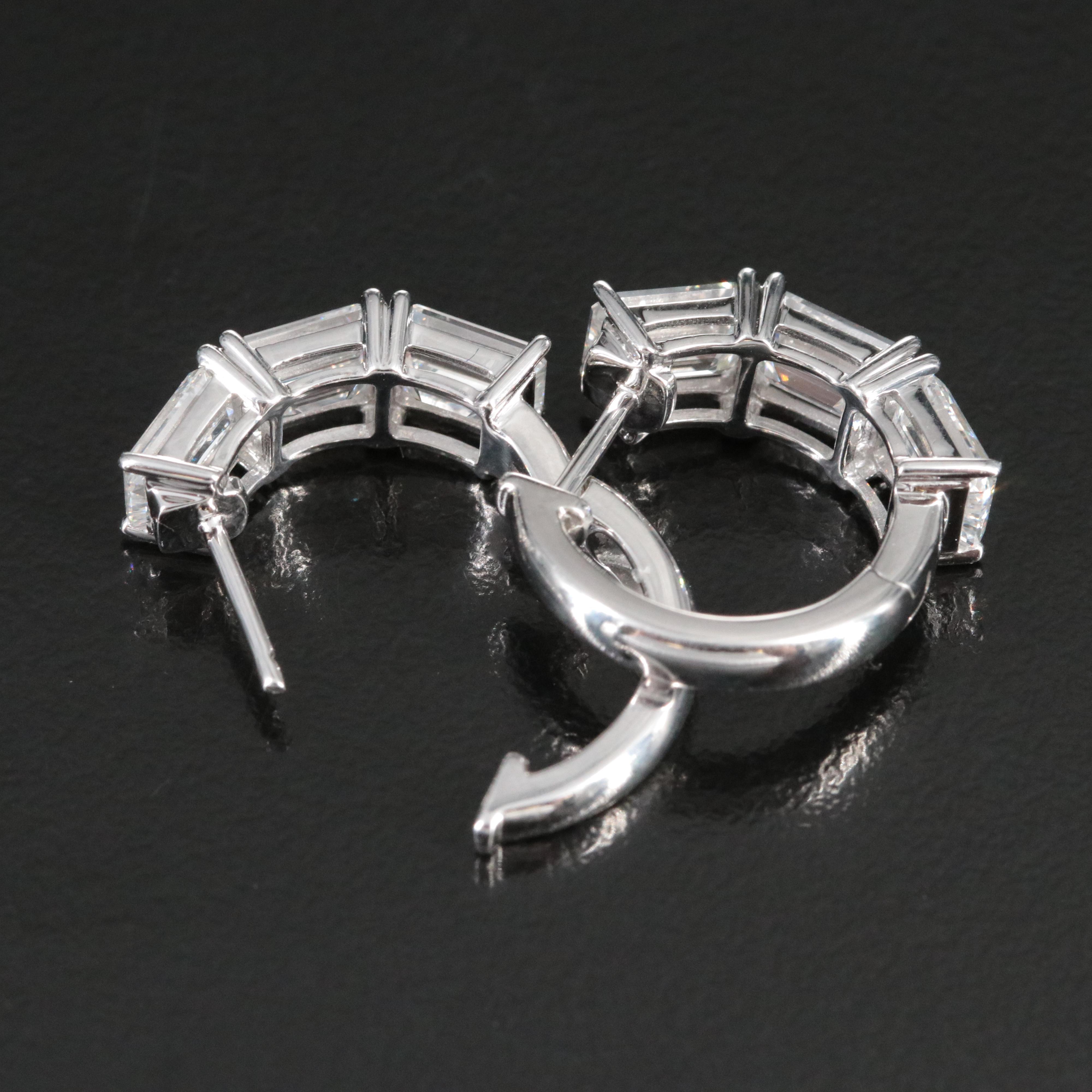 14K 4.52 CTW Lab Grown Diamond Hoop Earrings