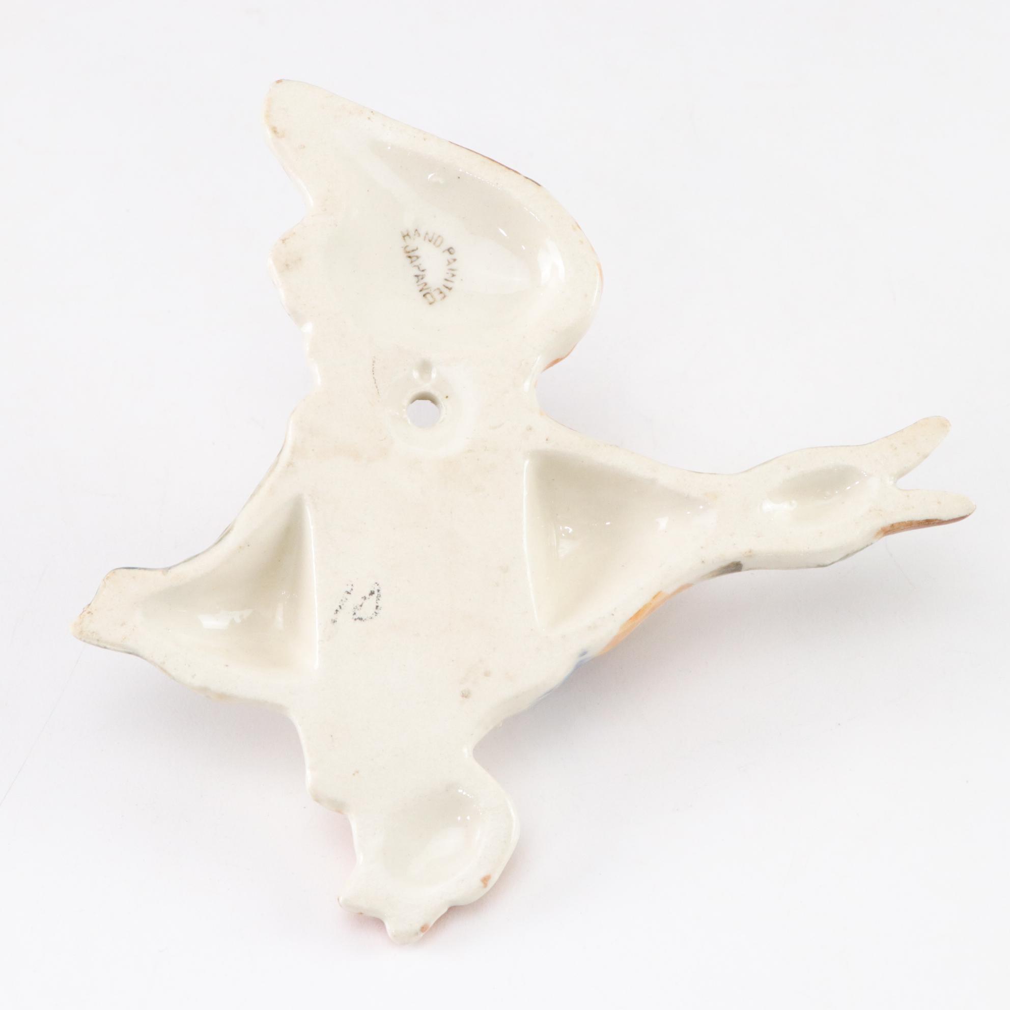 Japanese Hand-Painted Flying Mallard Ceramic Wall Pockets