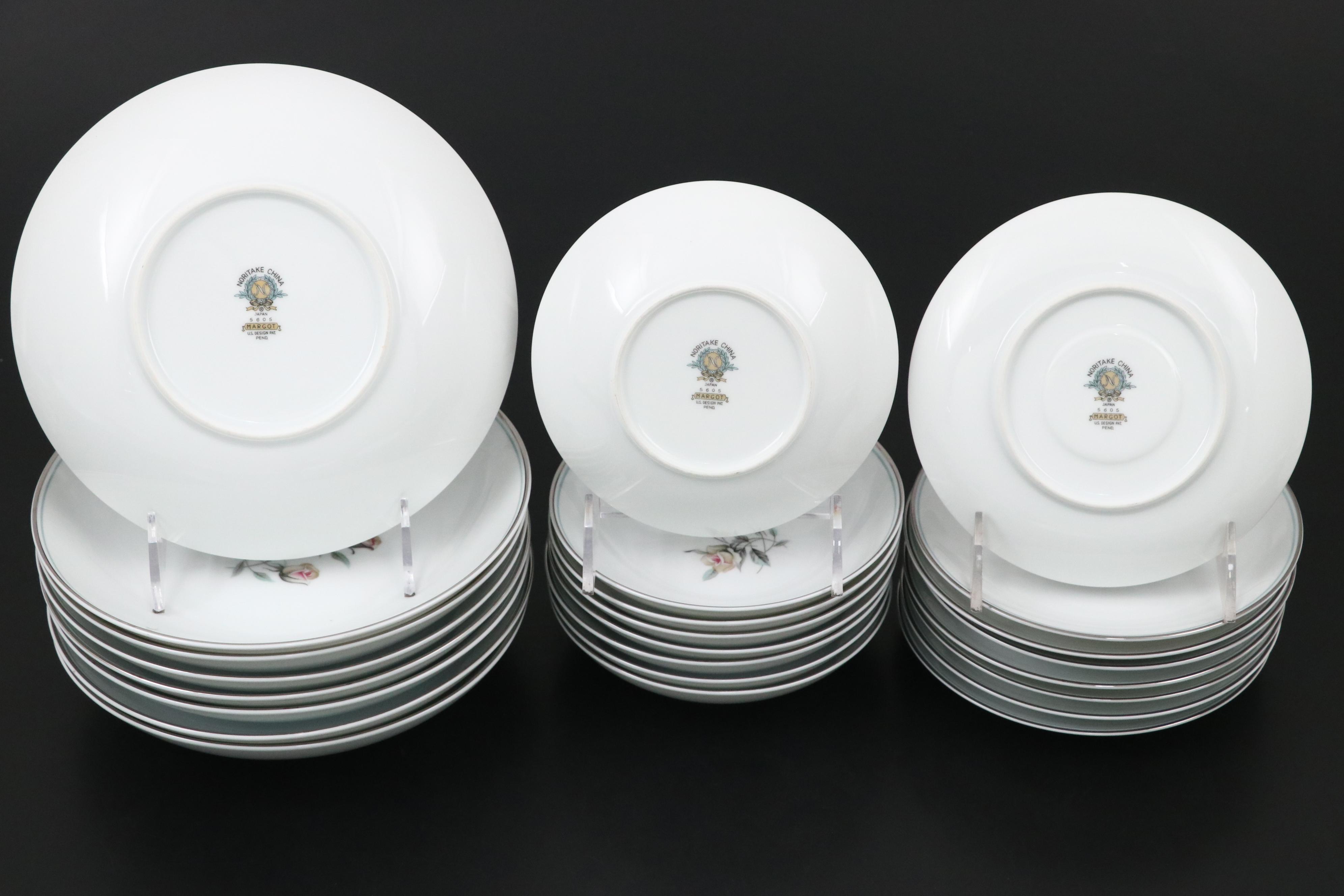 Noritake "Margot" and Other Porcelain Dinnerware, Mid-20th Century