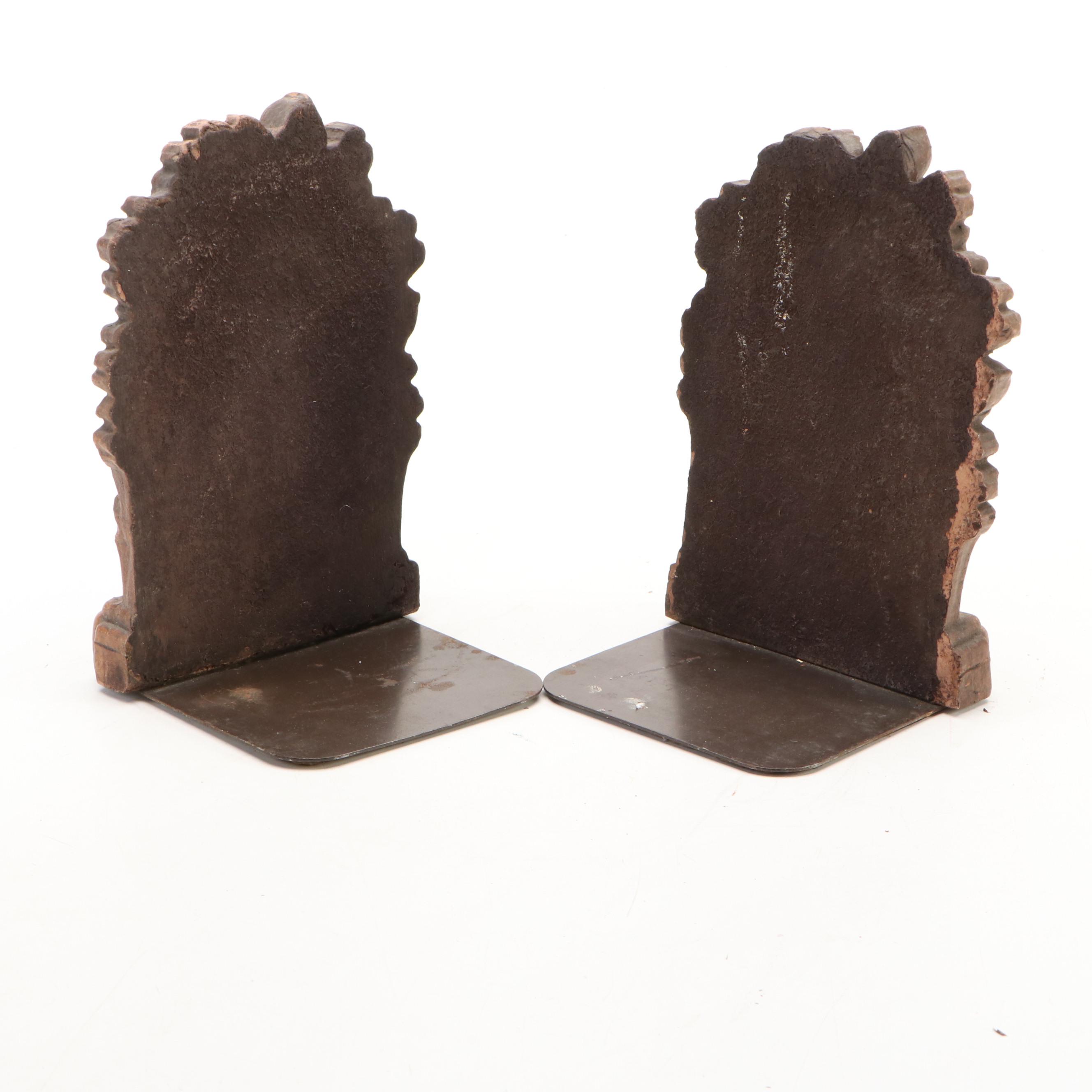 Faux Log Candle Pillars with Acorn Bookends and Bamboo Basket