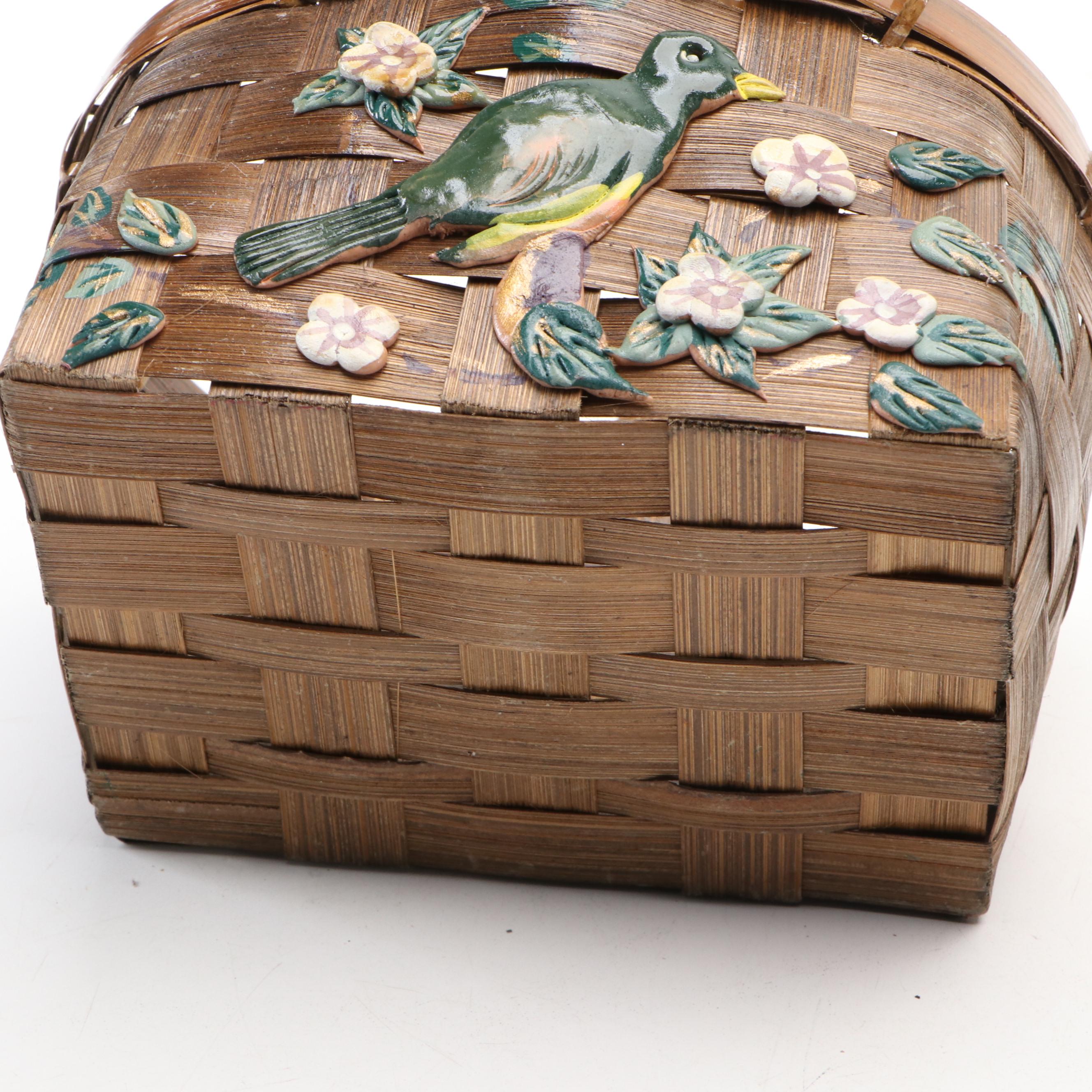 Faux Log Candle Pillars with Acorn Bookends and Bamboo Basket