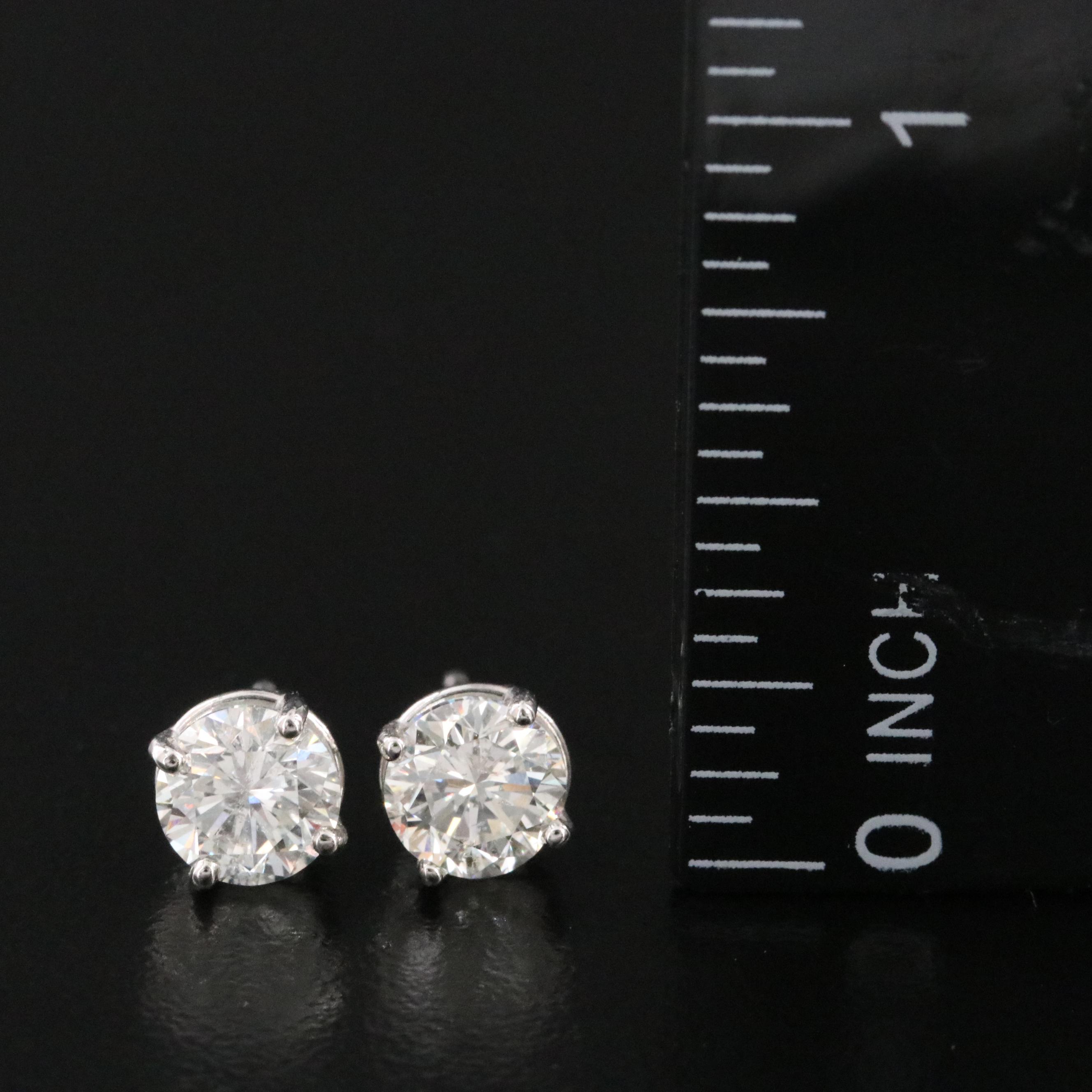 Platinum 1.85 CTW Diamond Stud Earrings with GIA eReports