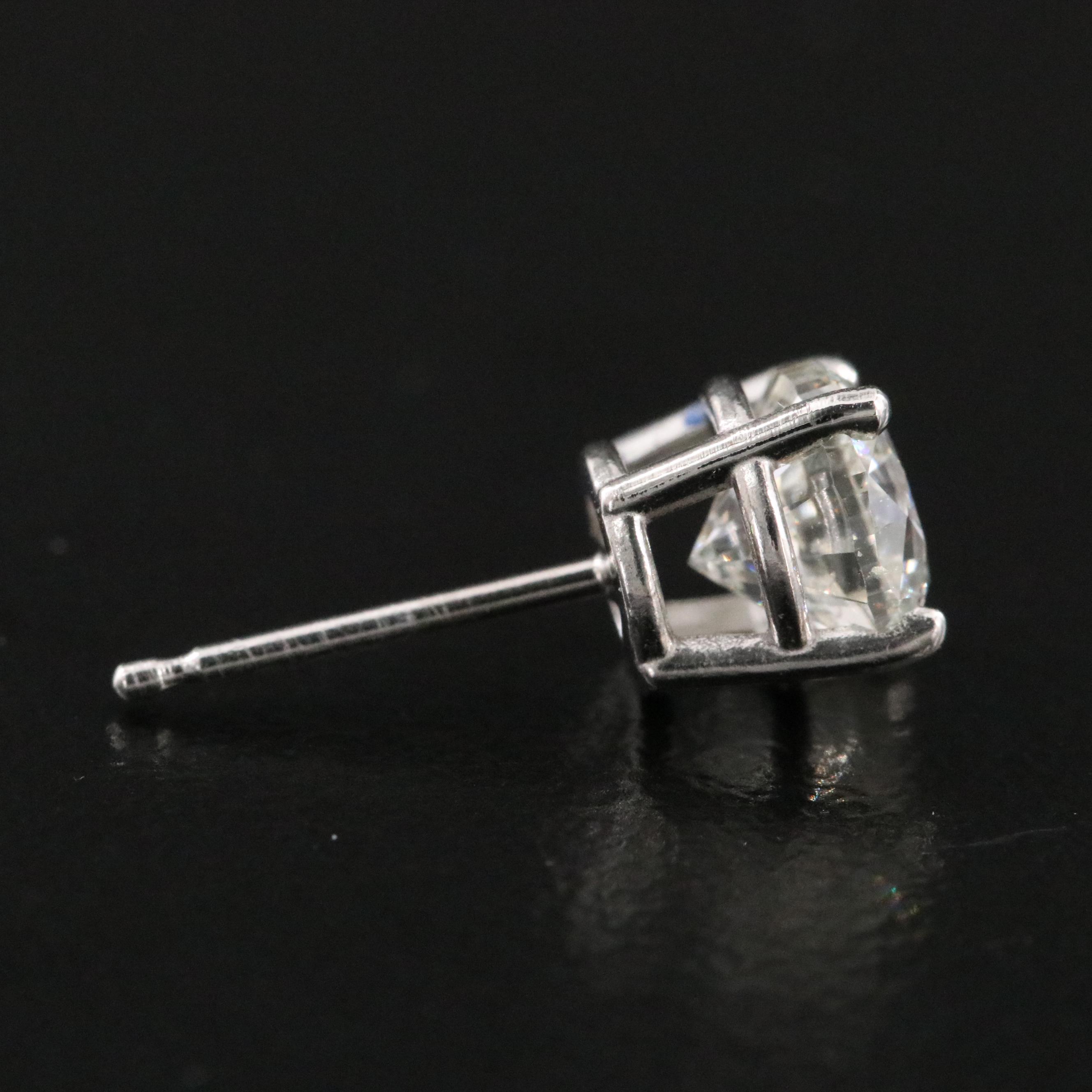 Platinum 1.85 CTW Diamond Stud Earrings with GIA eReports