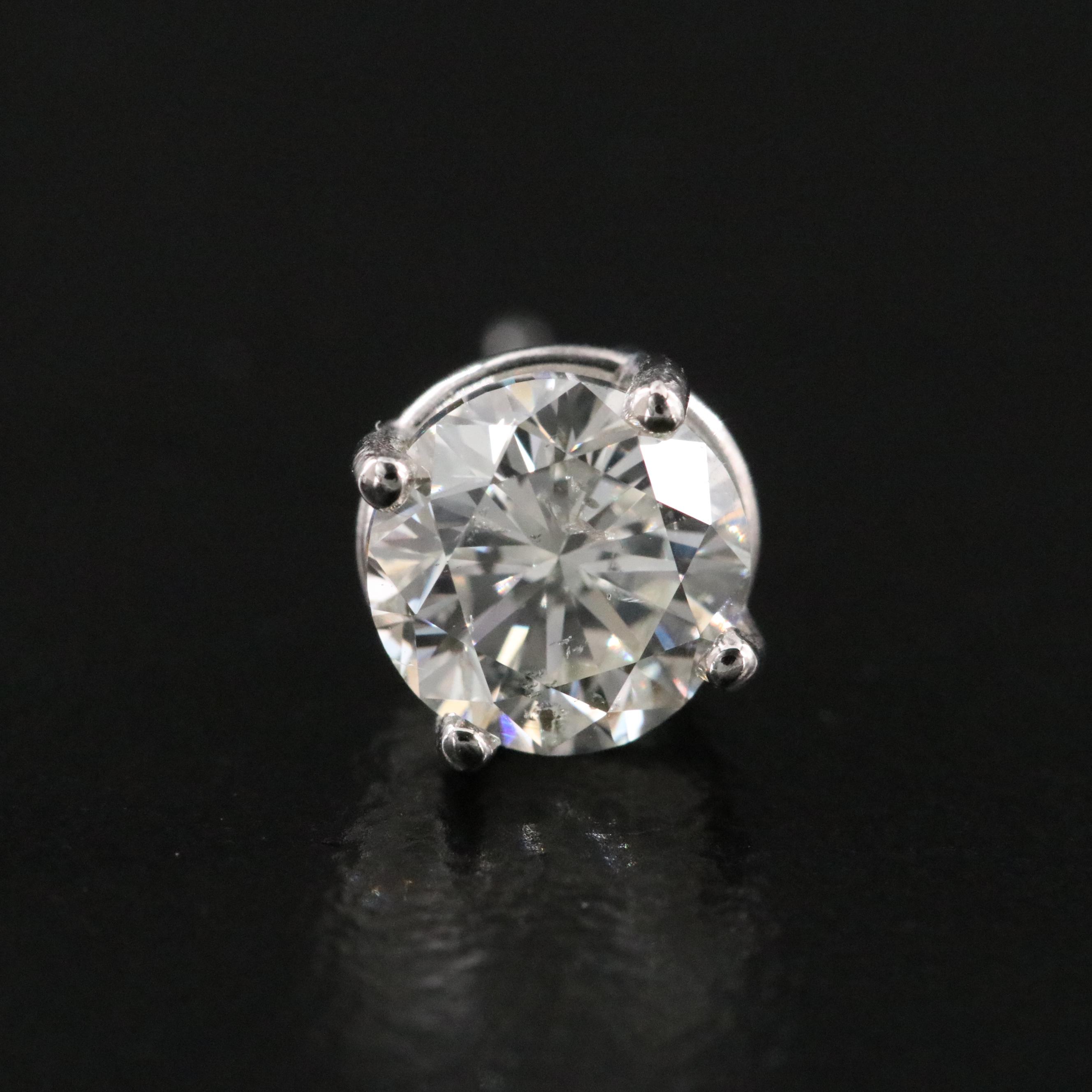 Platinum 1.85 CTW Diamond Stud Earrings with GIA eReports