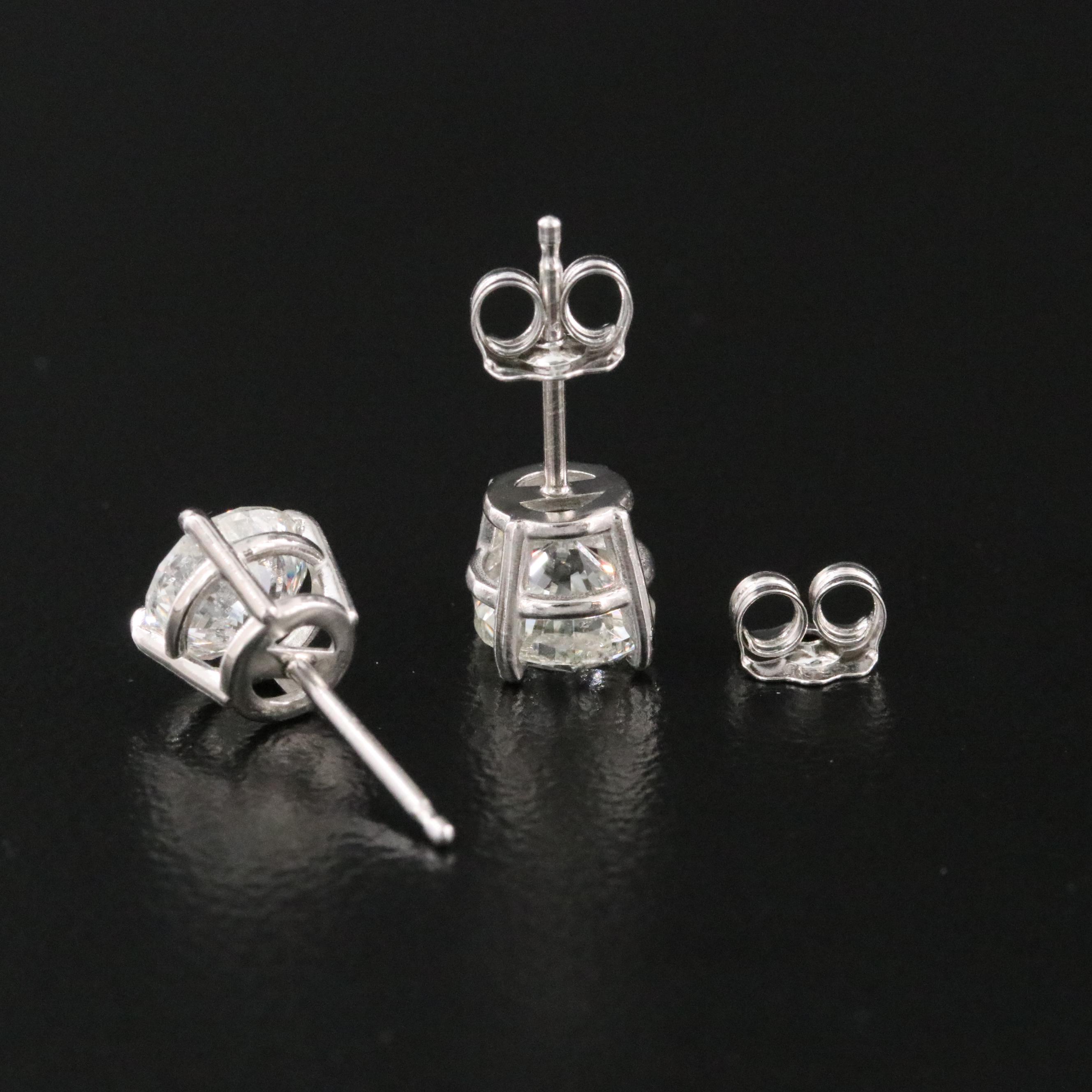 Platinum 1.85 CTW Diamond Stud Earrings with GIA eReports