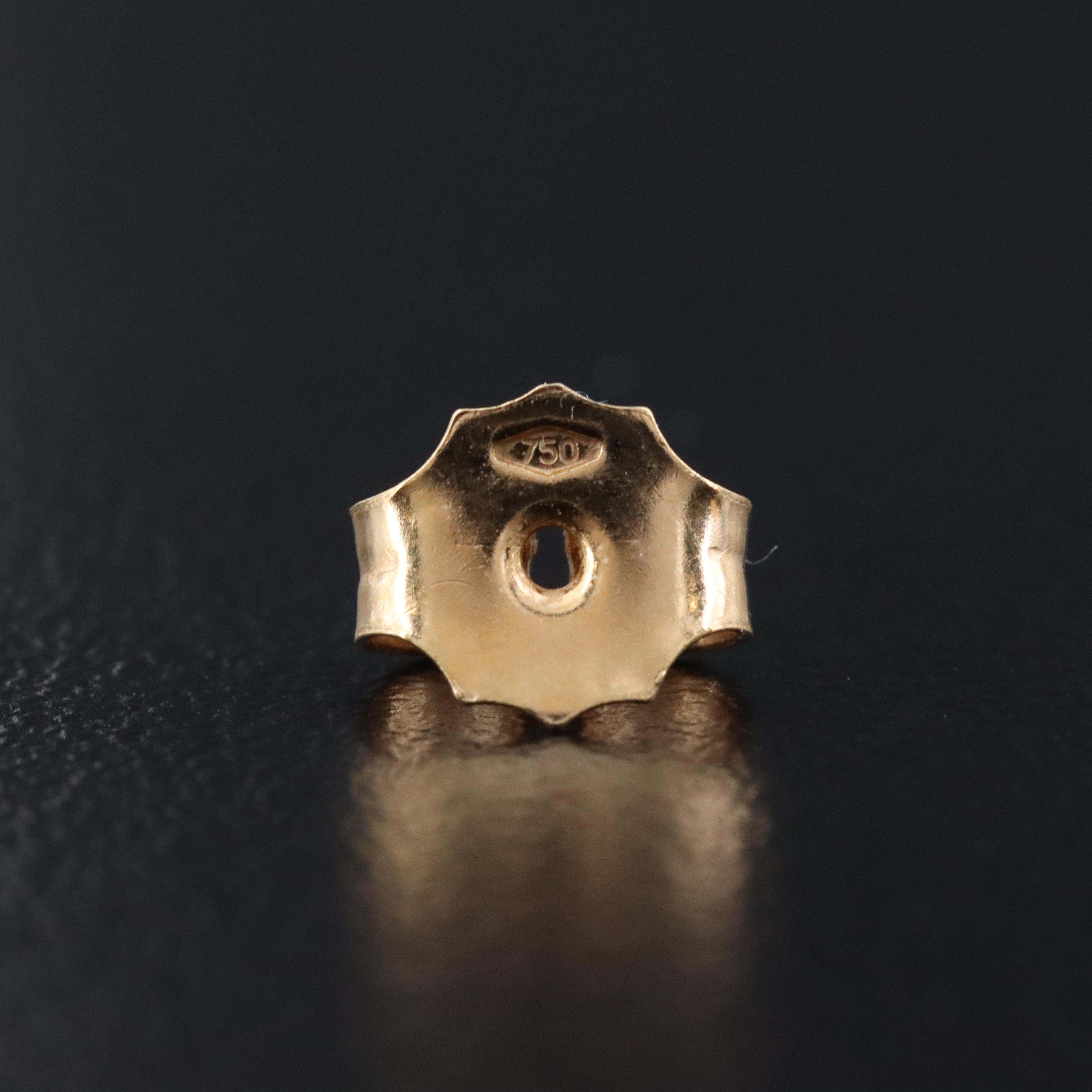 18K Textured J-Hoop Dangle Earrings