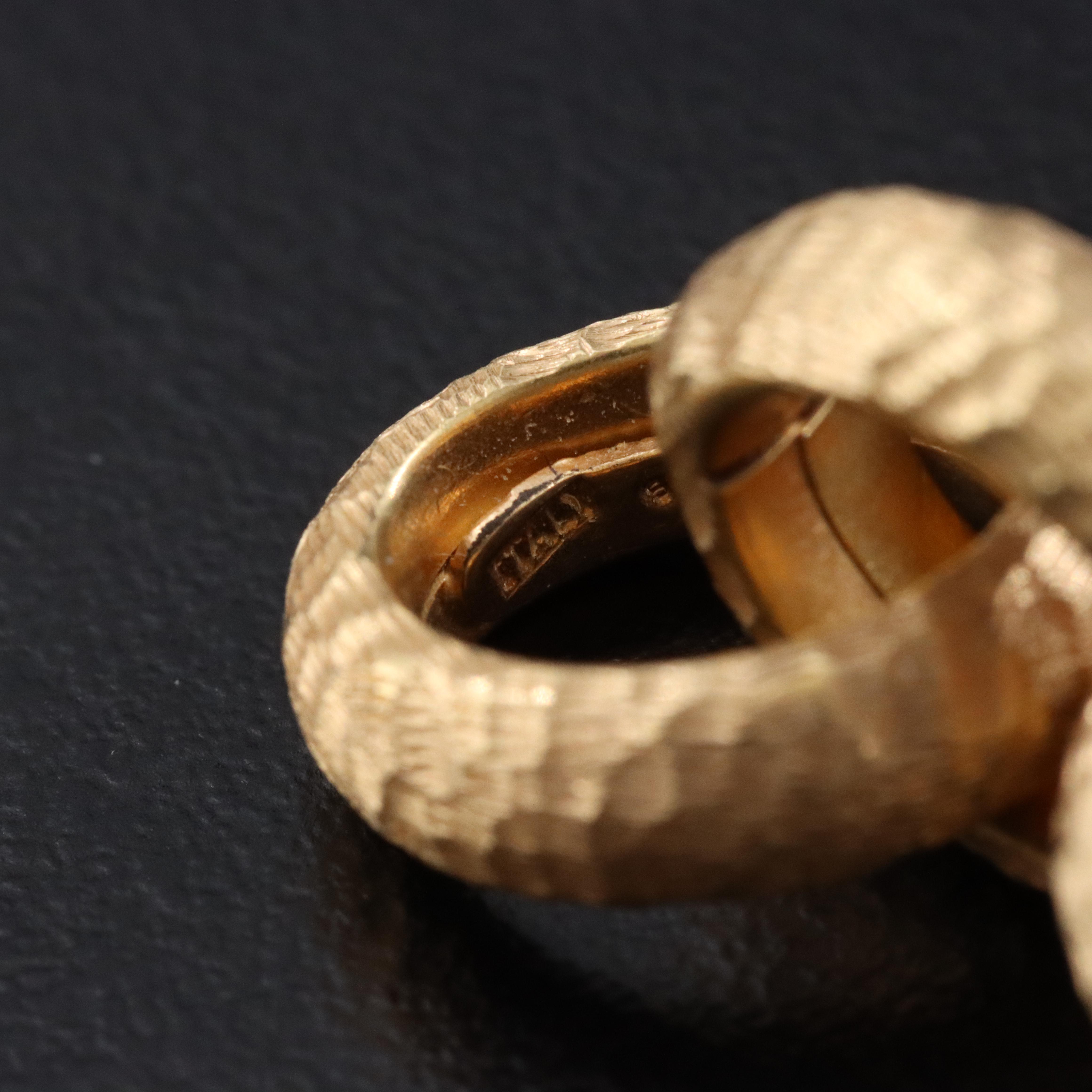 18K Textured J-Hoop Dangle Earrings