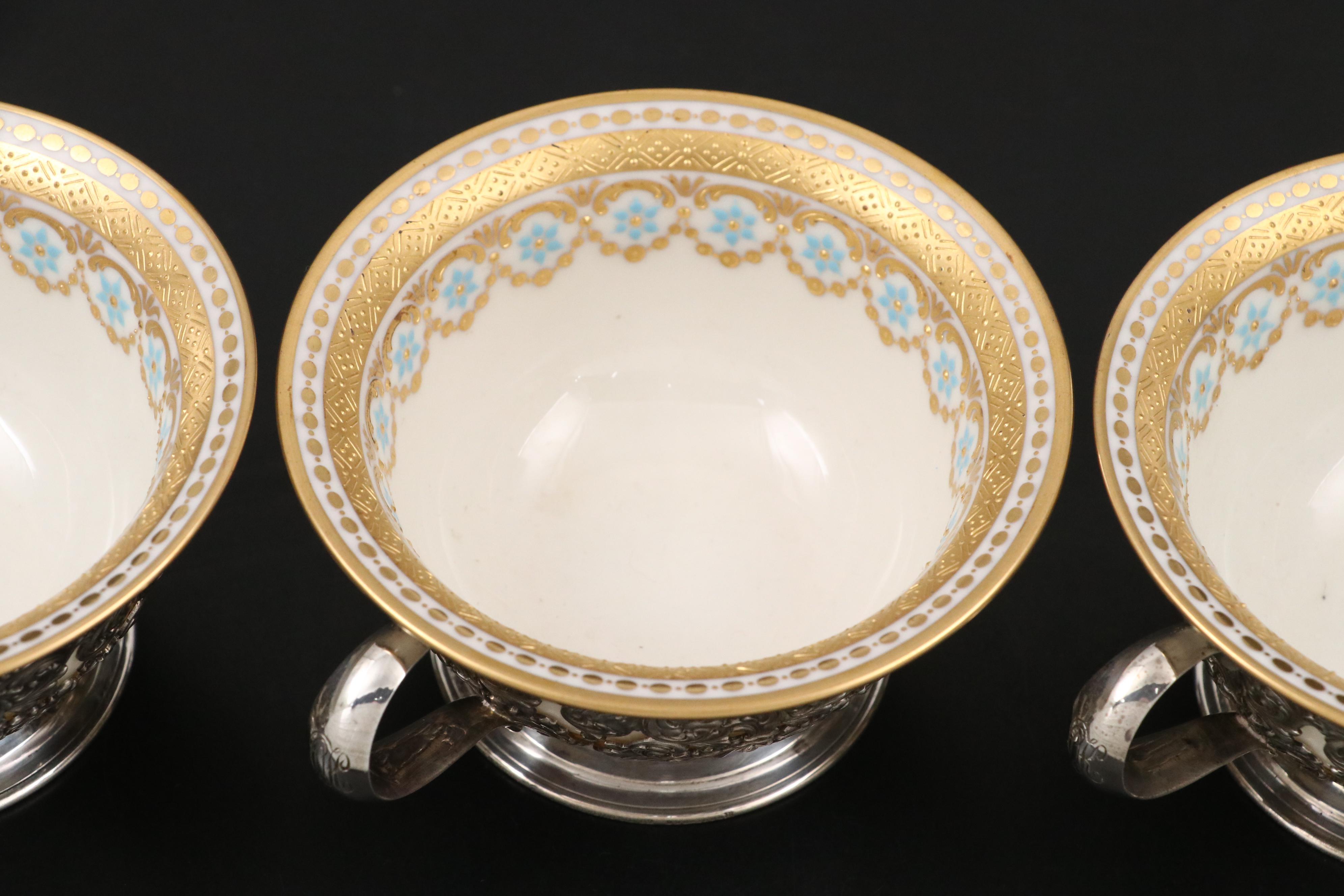 Tiffany & Co Sterling Silver Cups with Lenox Porcelain Liners, Early/Mid-20th C.