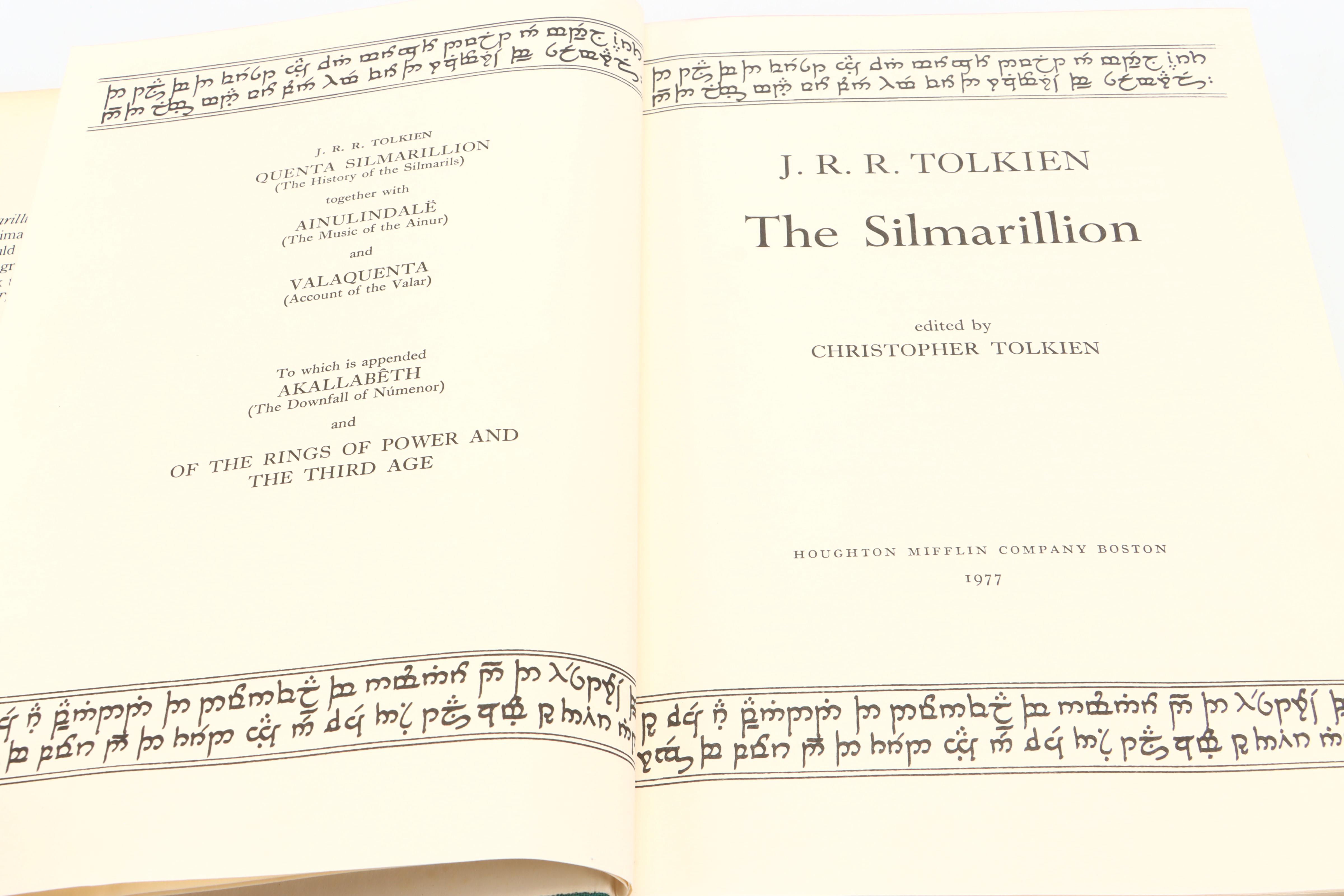 First American Printing "The Silmarillion" by J. R. R. Tolkien with Map, 1977