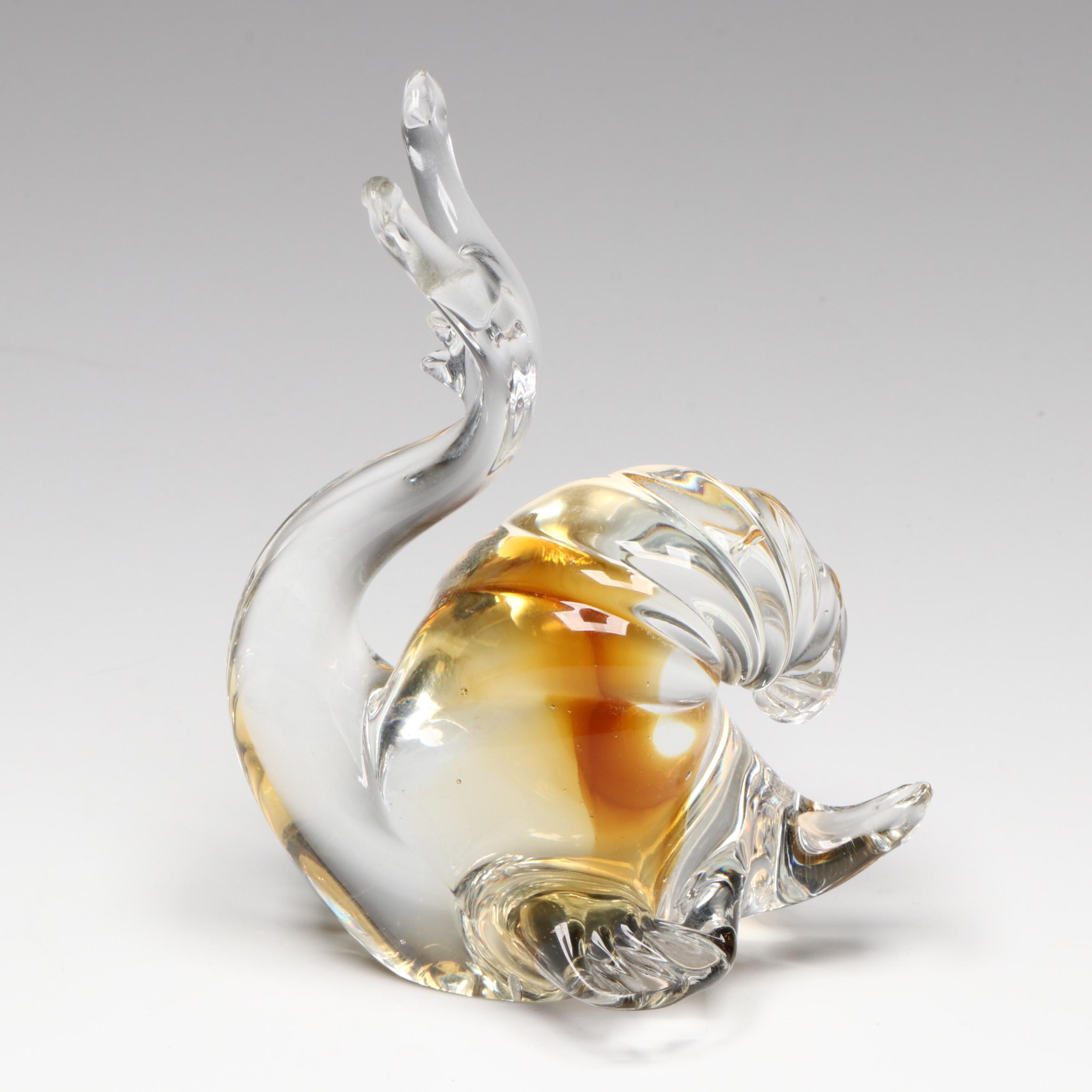 Swarovski Amethyst Crystal Butterfly Figurine with Glass Candy Dish and Snail