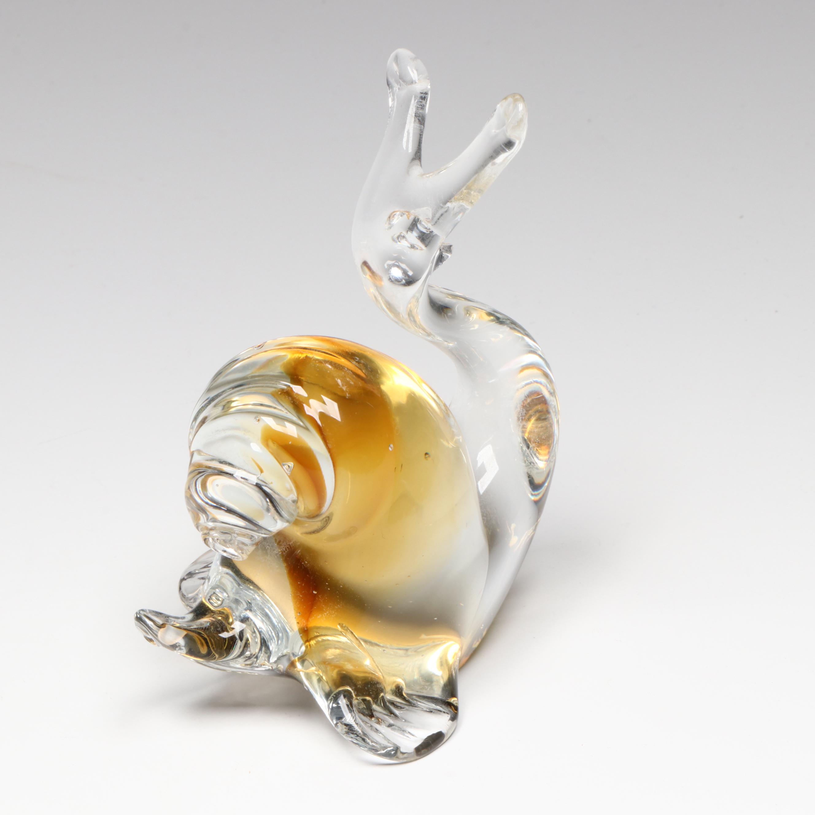 Swarovski Amethyst Crystal Butterfly Figurine with Glass Candy Dish and Snail