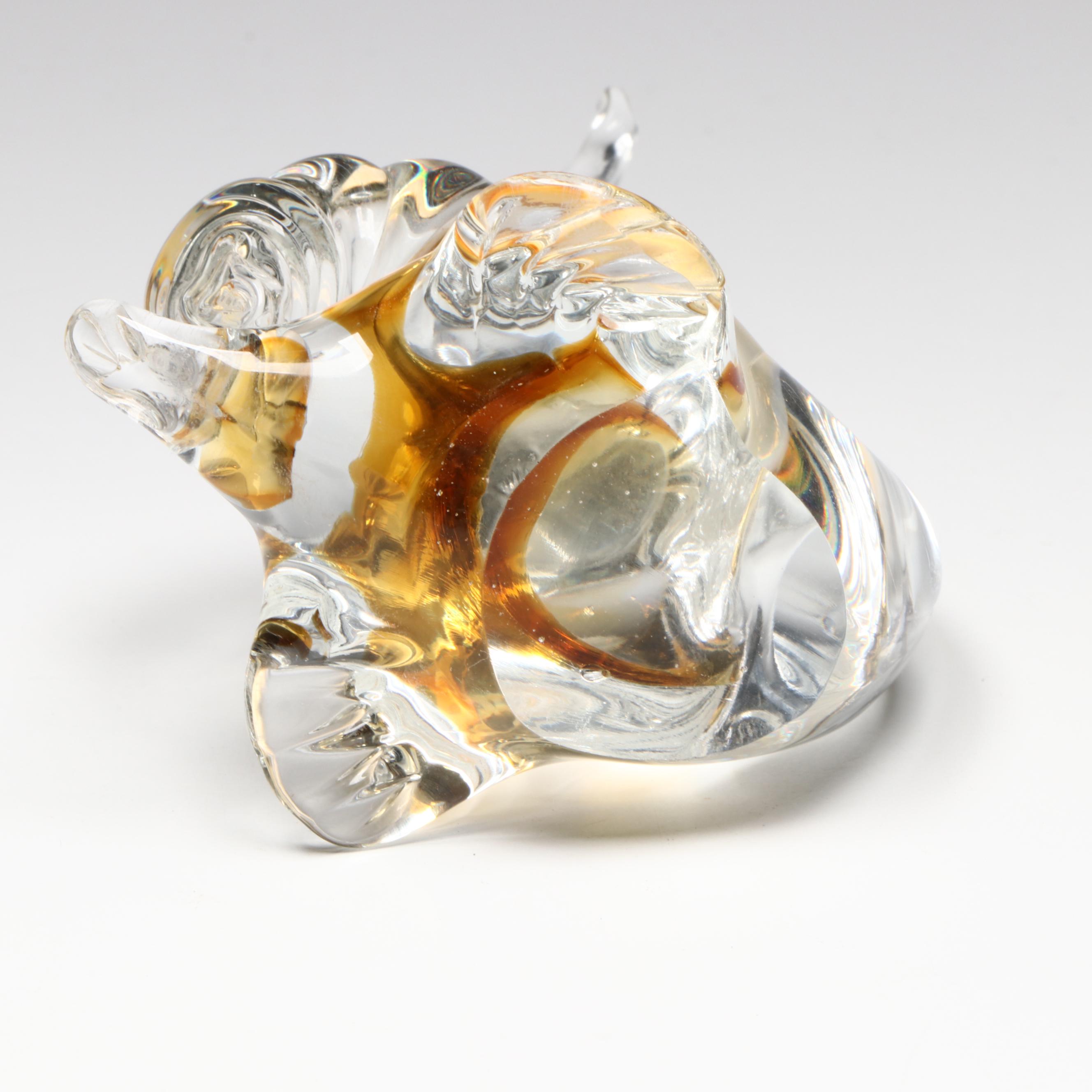 Swarovski Amethyst Crystal Butterfly Figurine with Glass Candy Dish and Snail