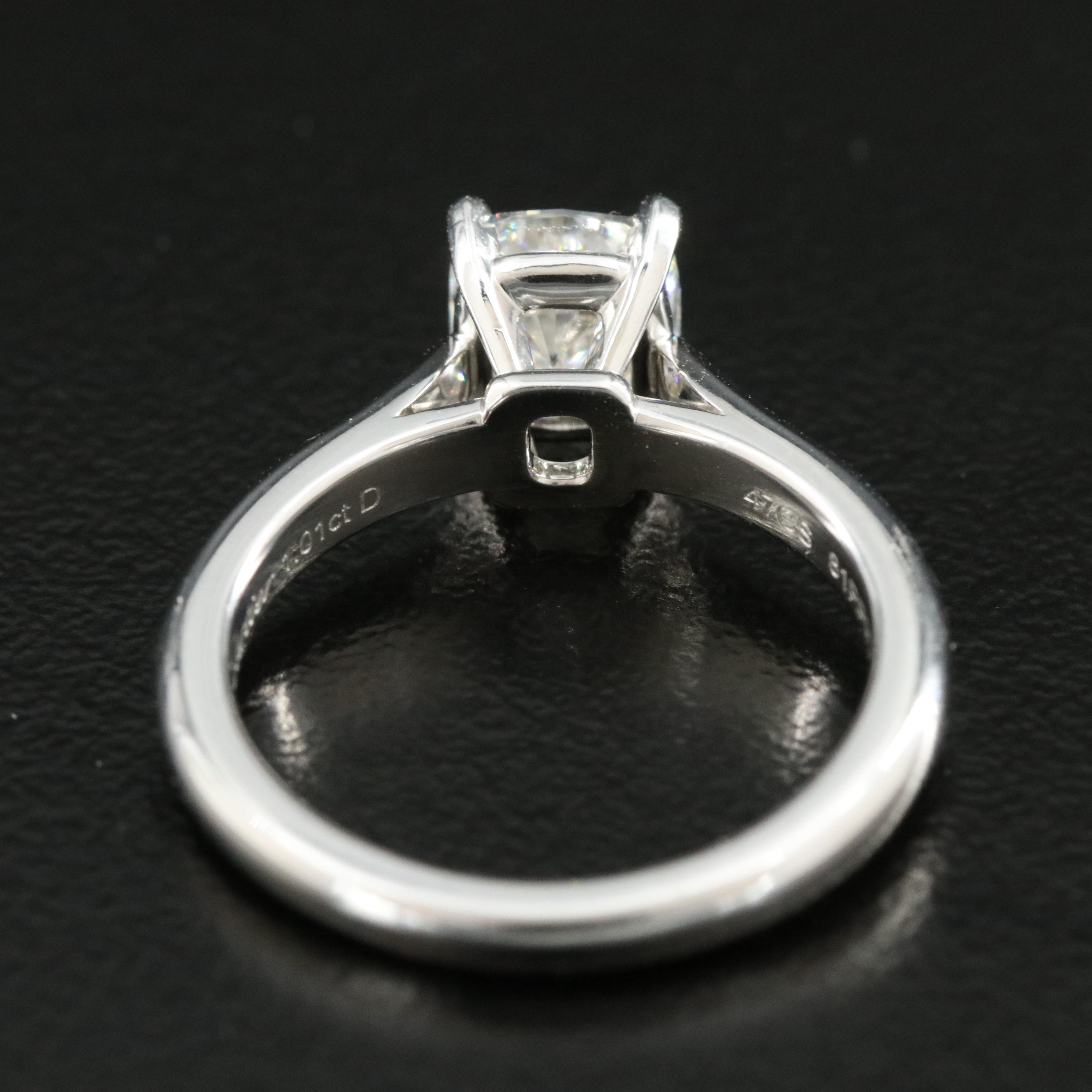 Cartier 1895 Platinum 1.01 CT Solitaire Ring with GIA Report