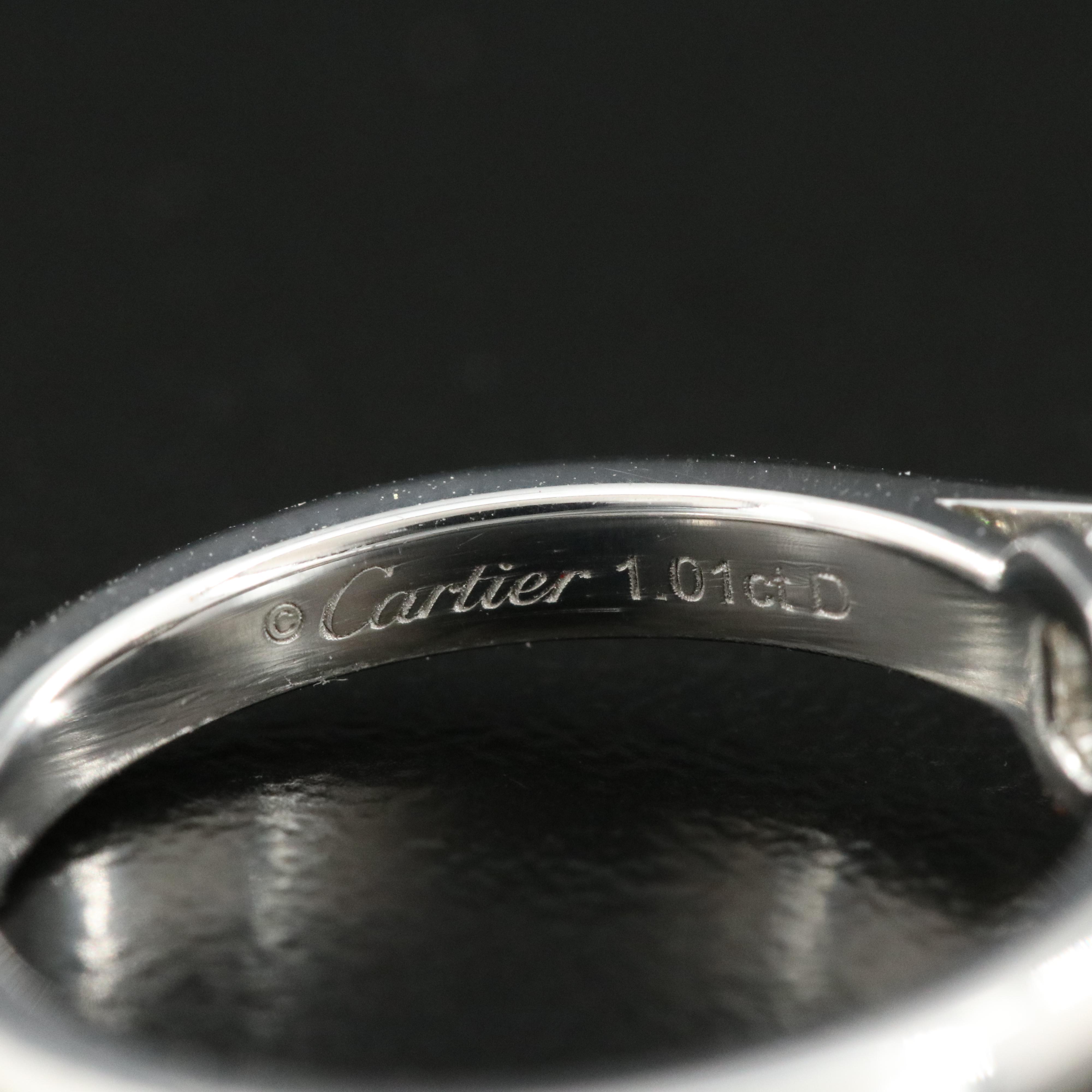 Cartier 1895 Platinum 1.01 CT Solitaire Ring with GIA Report