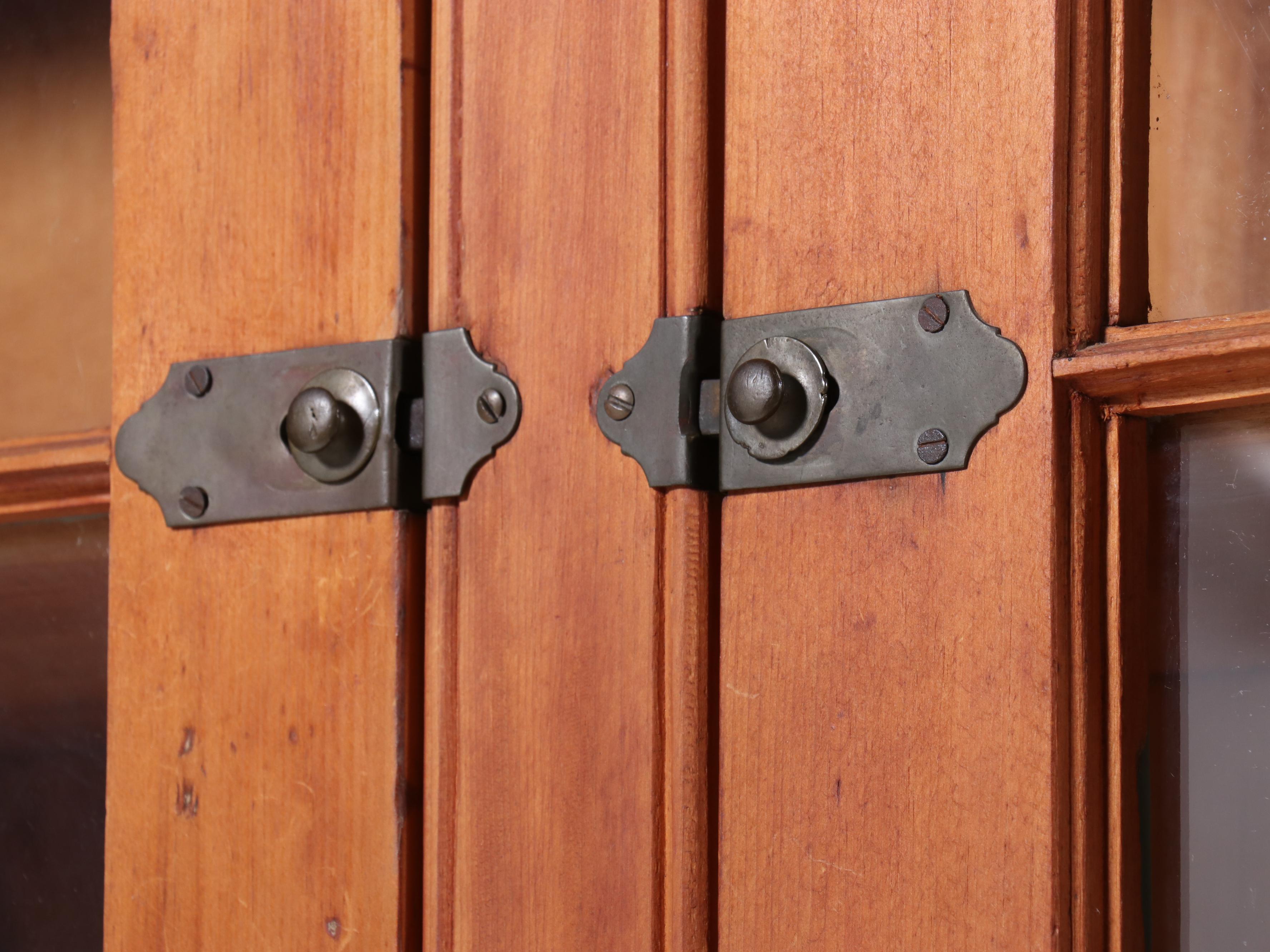 American Primitive Pine China Cabinet, 19th Century