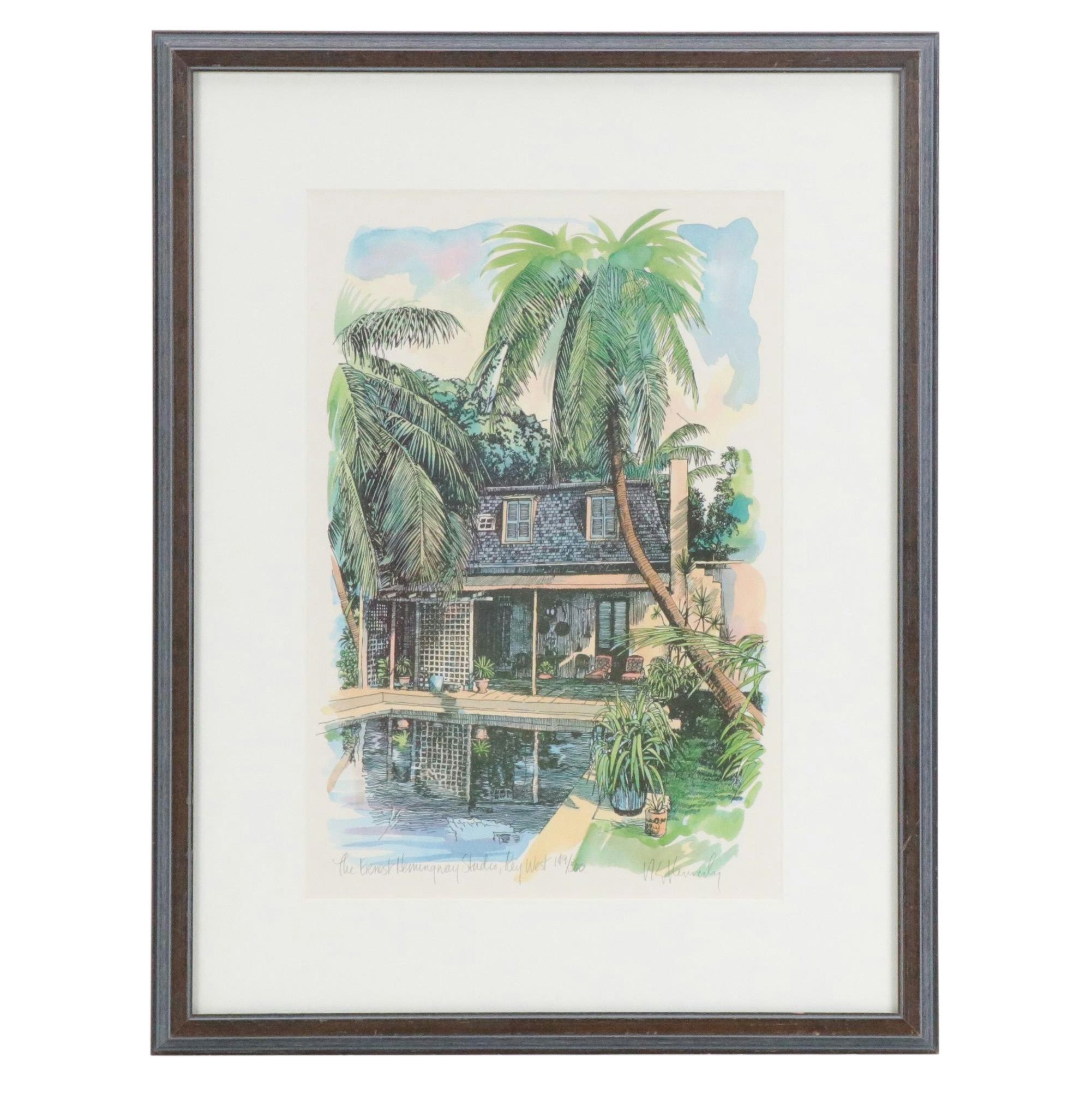 Robert Kennedy Offset Lithograph "The Ernest Hemingway Studio, Key West"