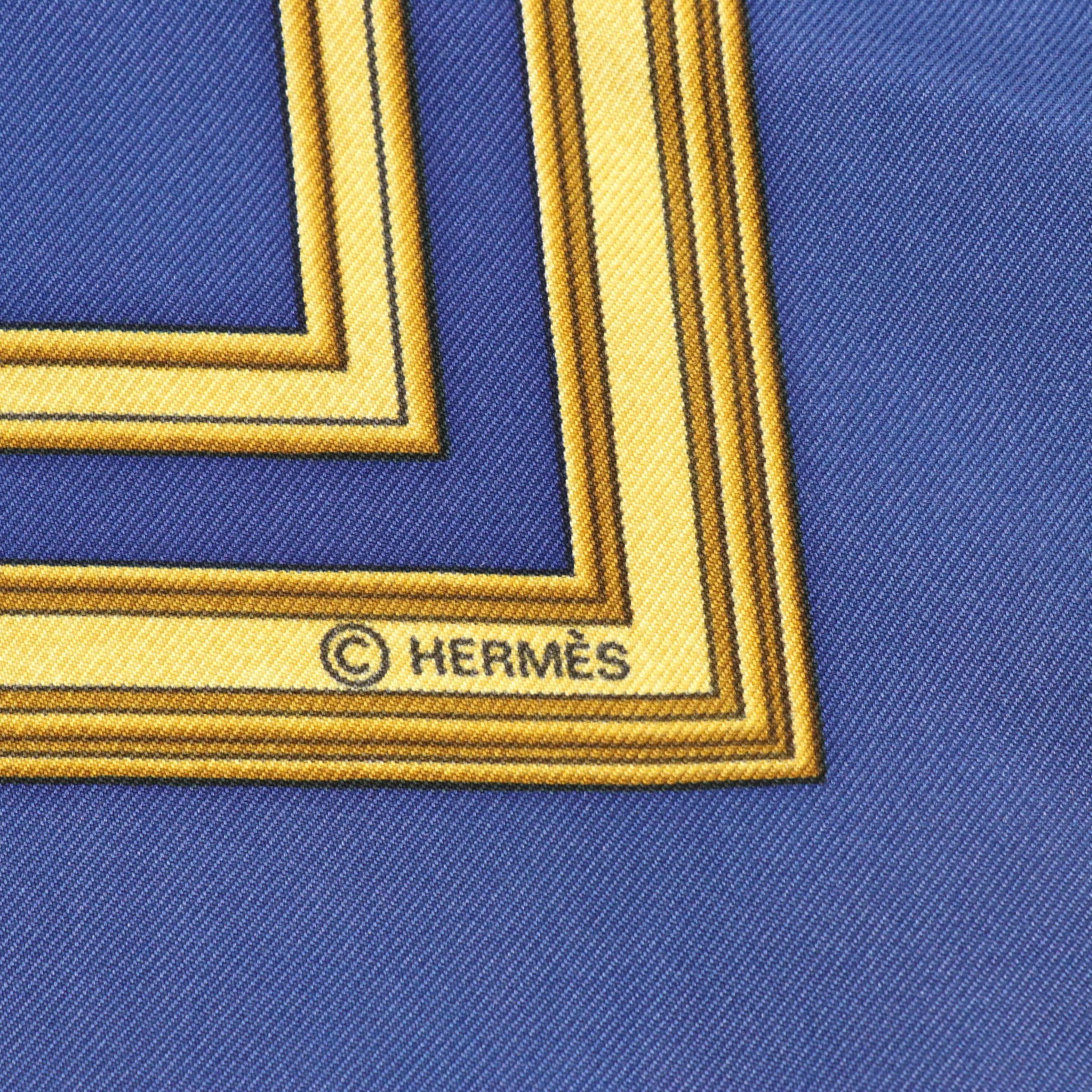 Hermès "Les Tuileries" Silk Twill Scarf 90