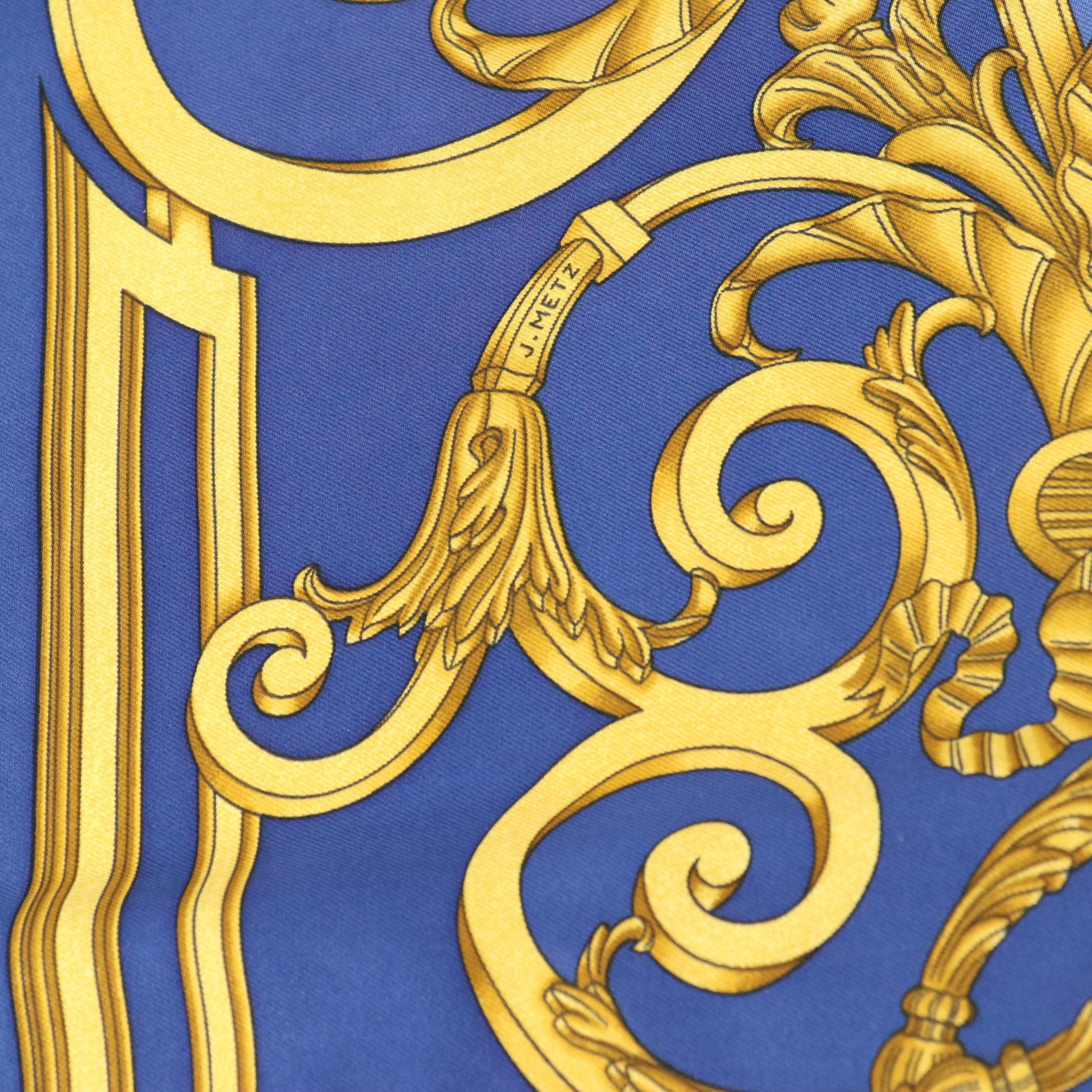 Hermès "Les Tuileries" Silk Twill Scarf 90