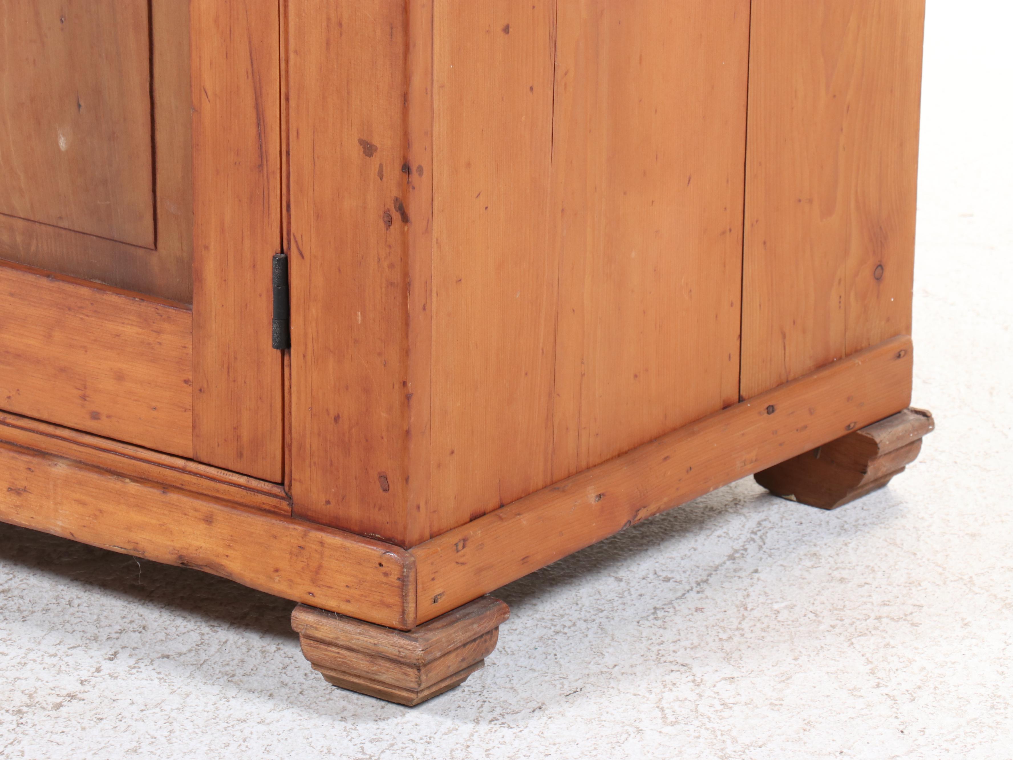 American Primitive Pine China Cabinet, 19th Century