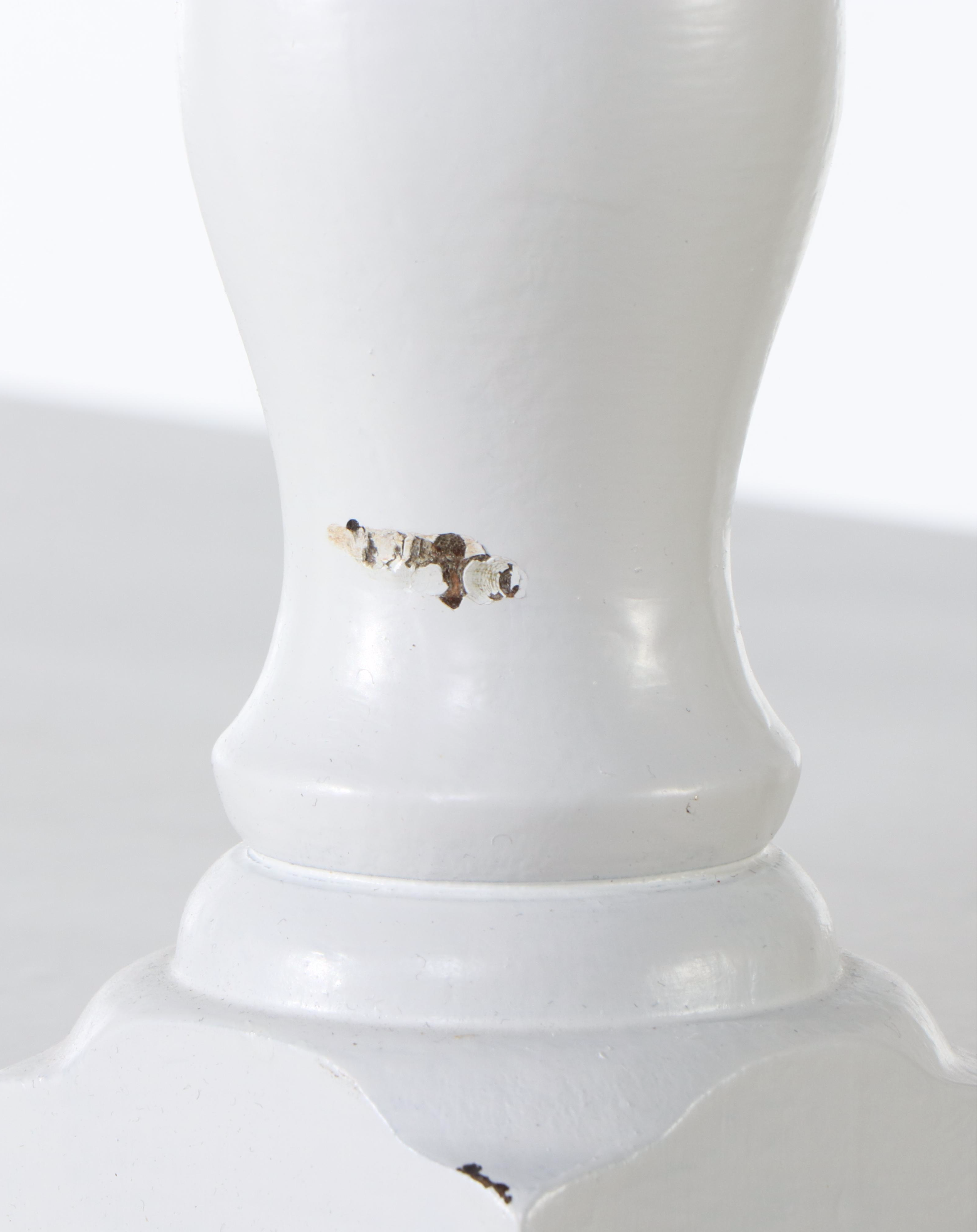 Pair of Colonial Style White-Painted Wood Valanced Bookcases