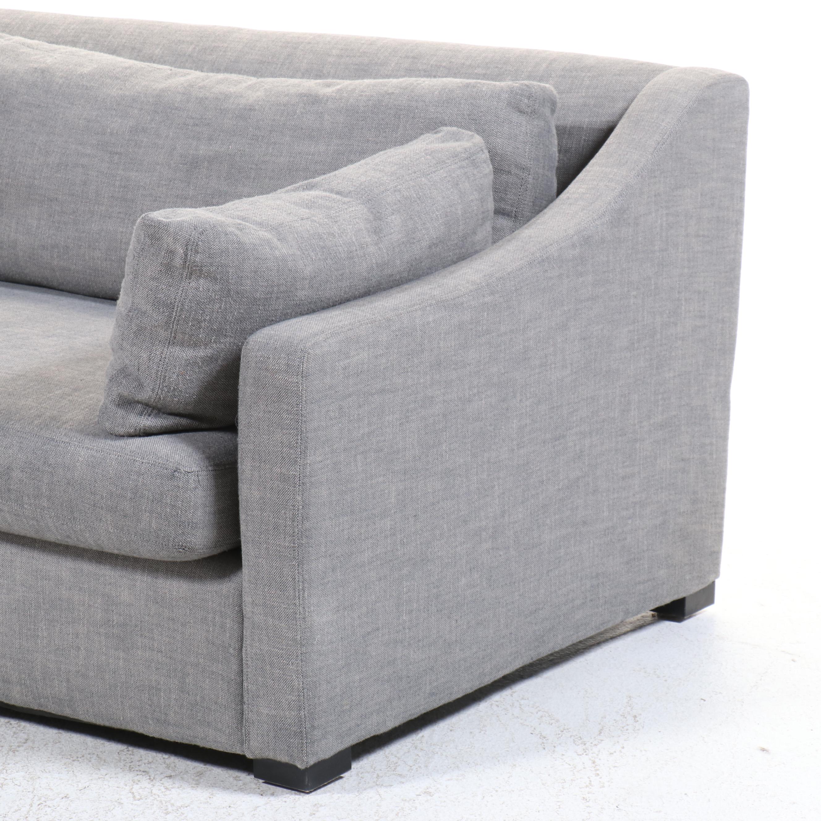 Restoration Hardware "Sylvie" Linen Upholstered Bench Cushion Sofa