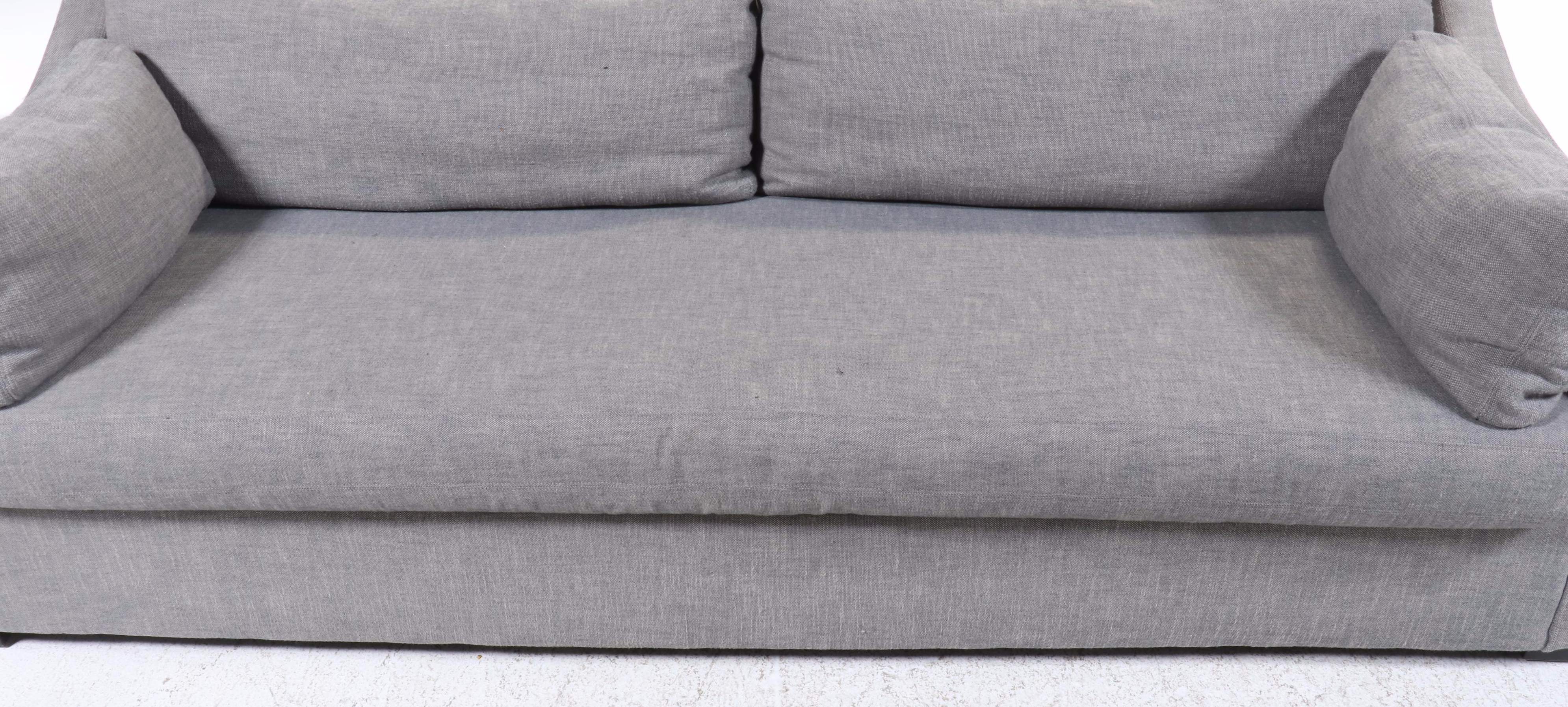 Restoration Hardware "Sylvie" Linen Upholstered Bench Cushion Sofa