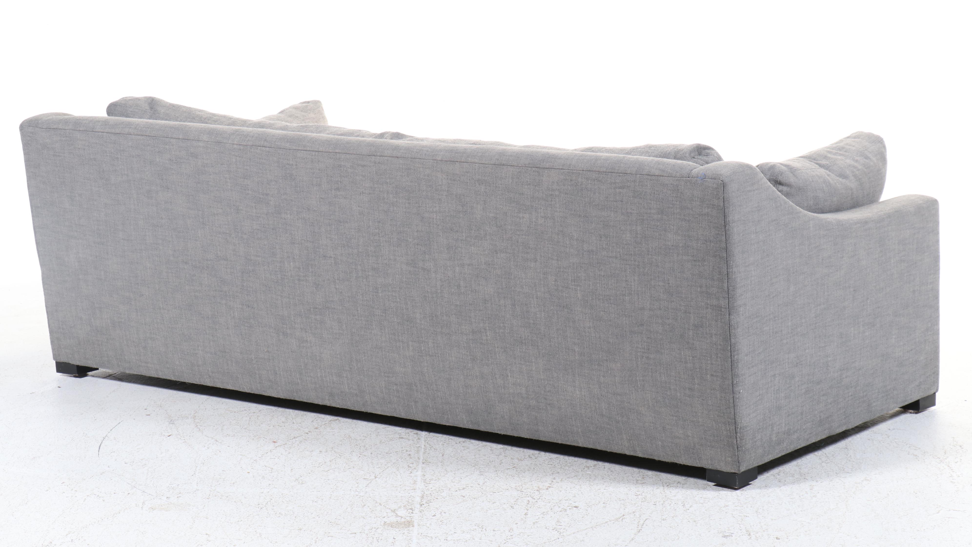 Restoration Hardware "Sylvie" Linen Upholstered Bench Cushion Sofa
