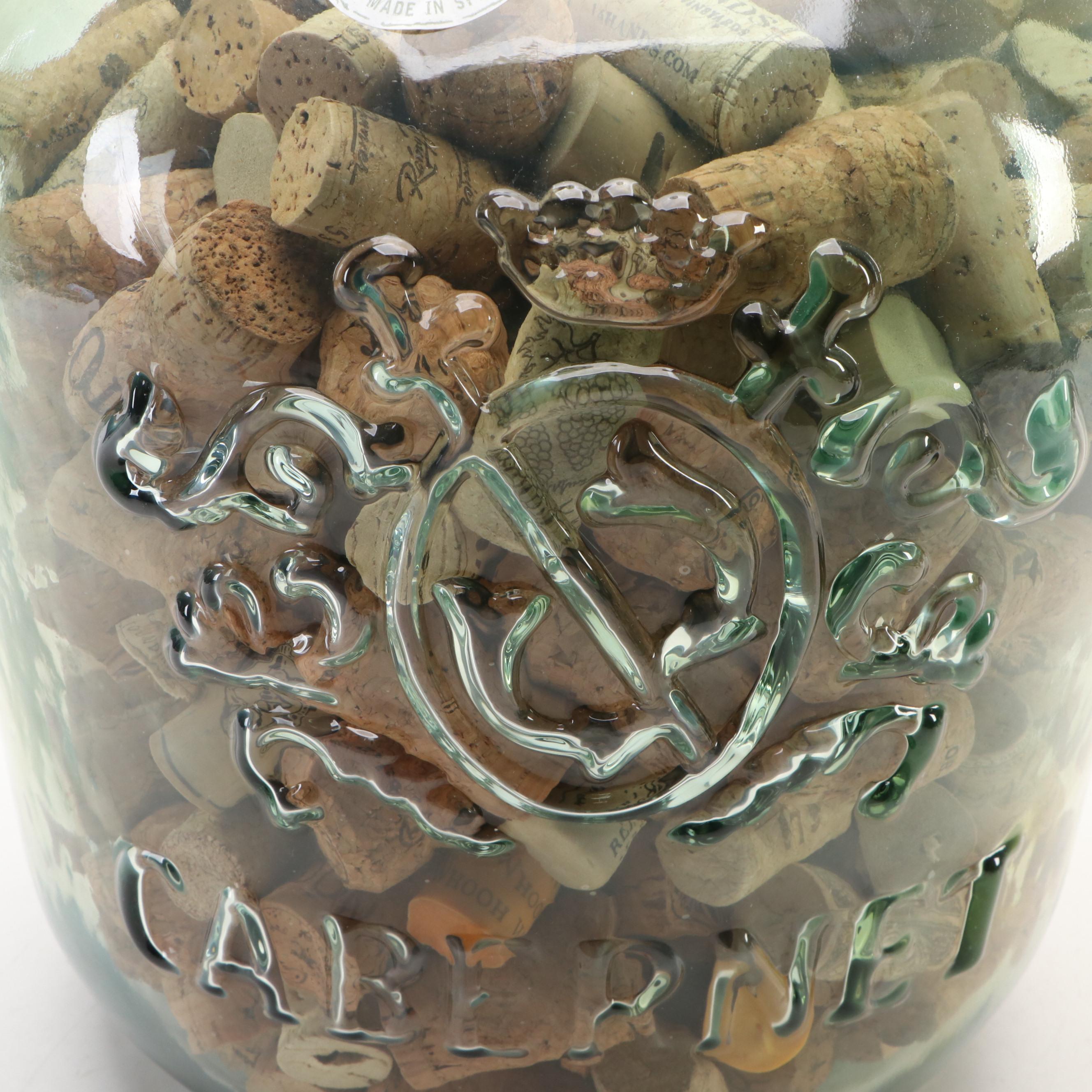 Vidrios San Miguel Cabernet Glass Demijohn Carboy with Wine Corks