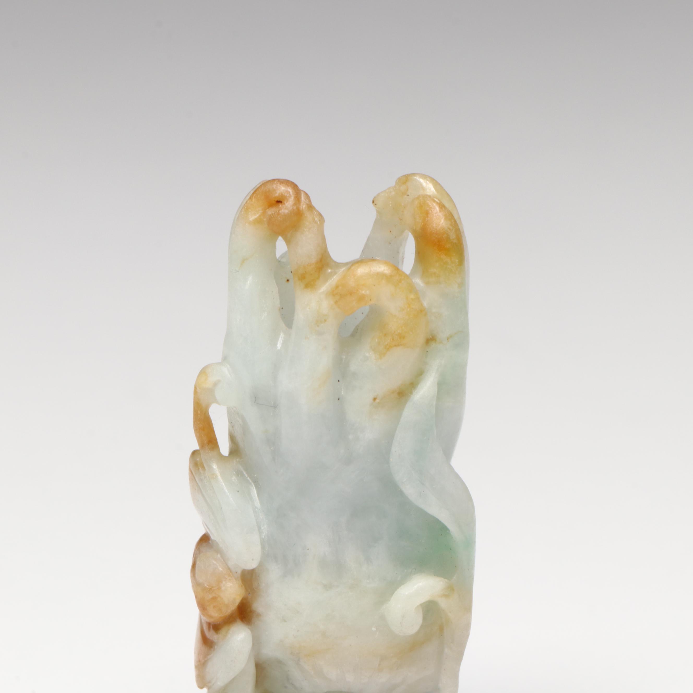 Antique Chinese Carved Jadeite Buddha's Hand