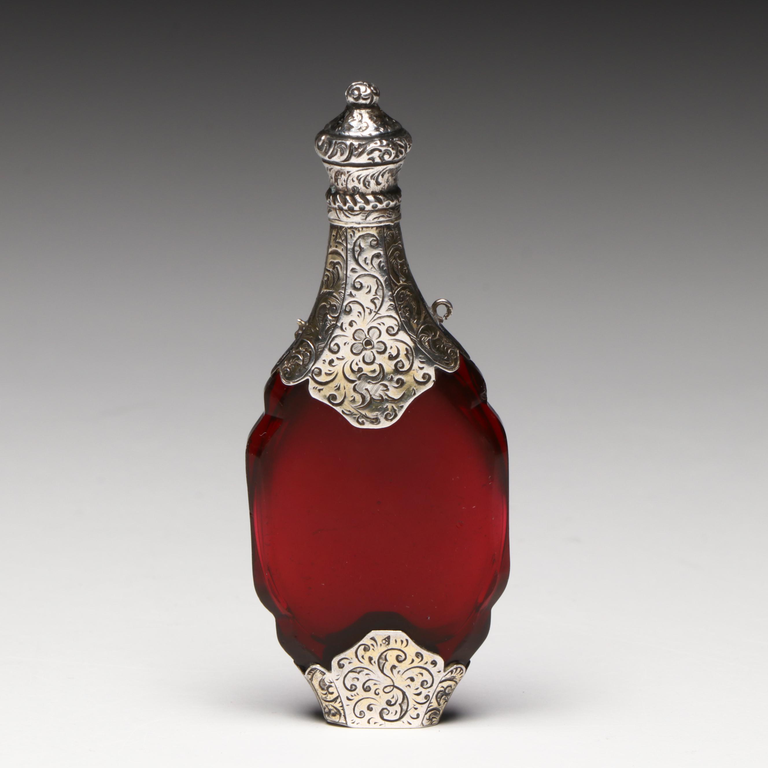 Antique Dutch Silver Needle / Match Case with Sterling Silver Vanity Items