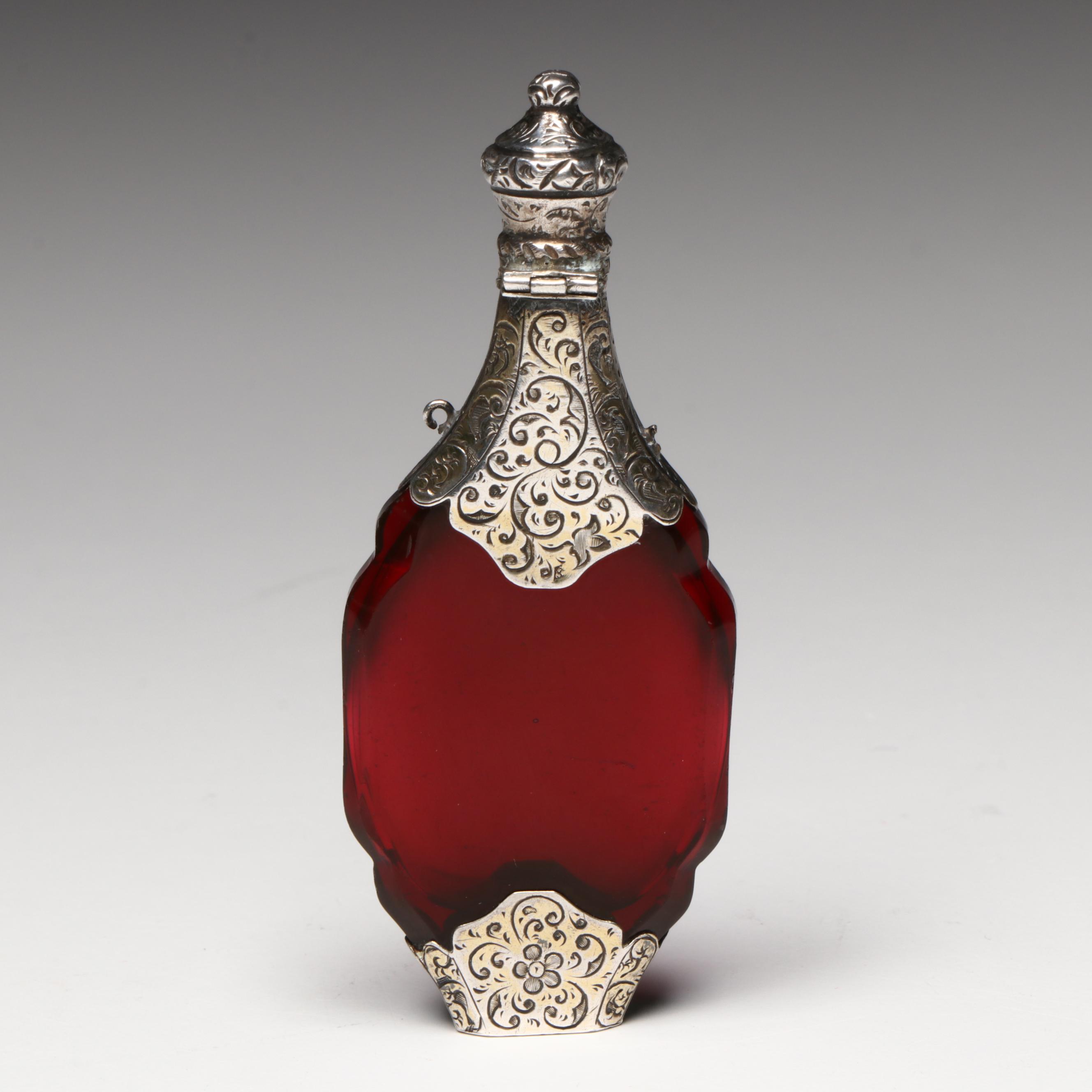 Antique Dutch Silver Needle / Match Case with Sterling Silver Vanity Items