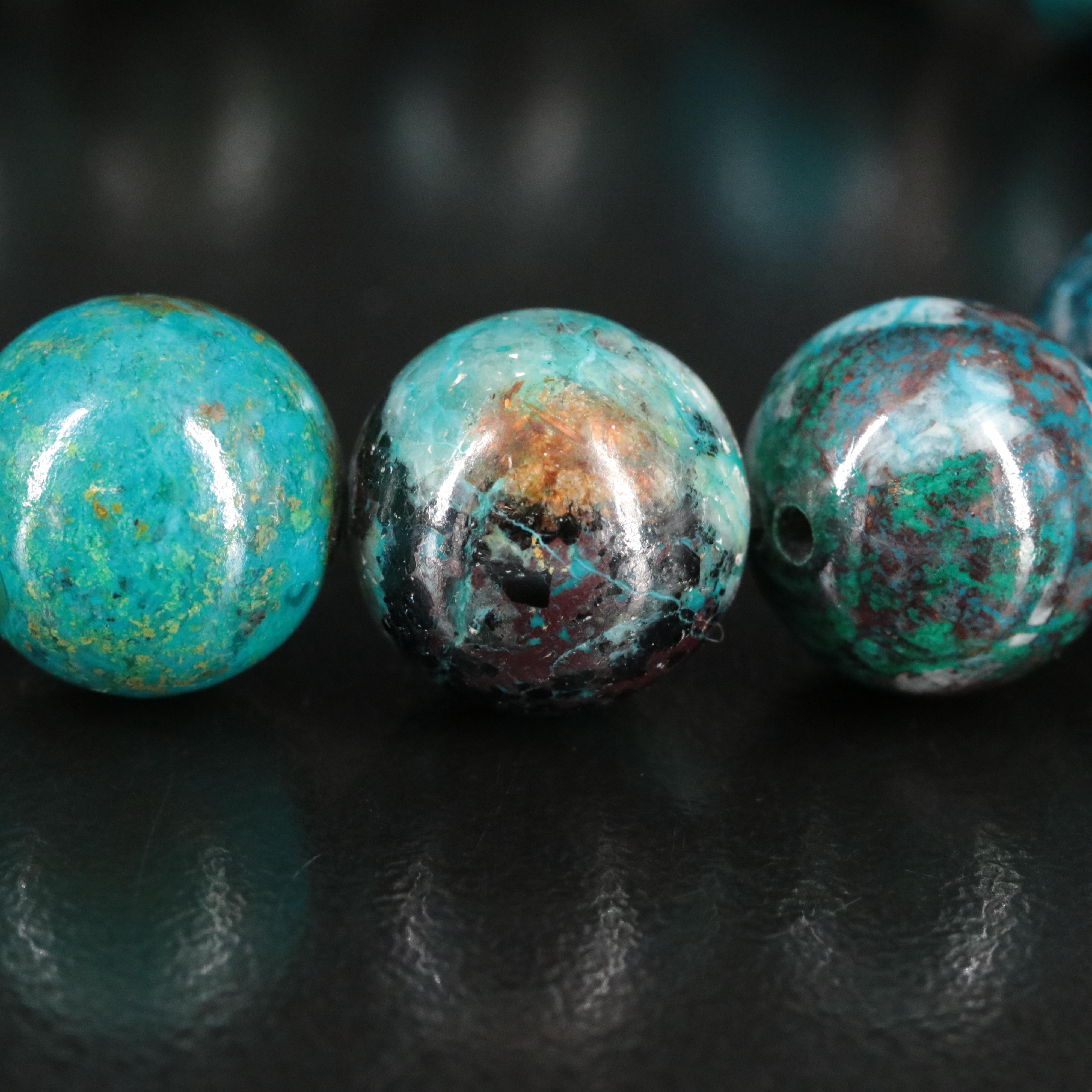 Sheryl Lowe Sterling Chrysacolla and Diamond Bracelet