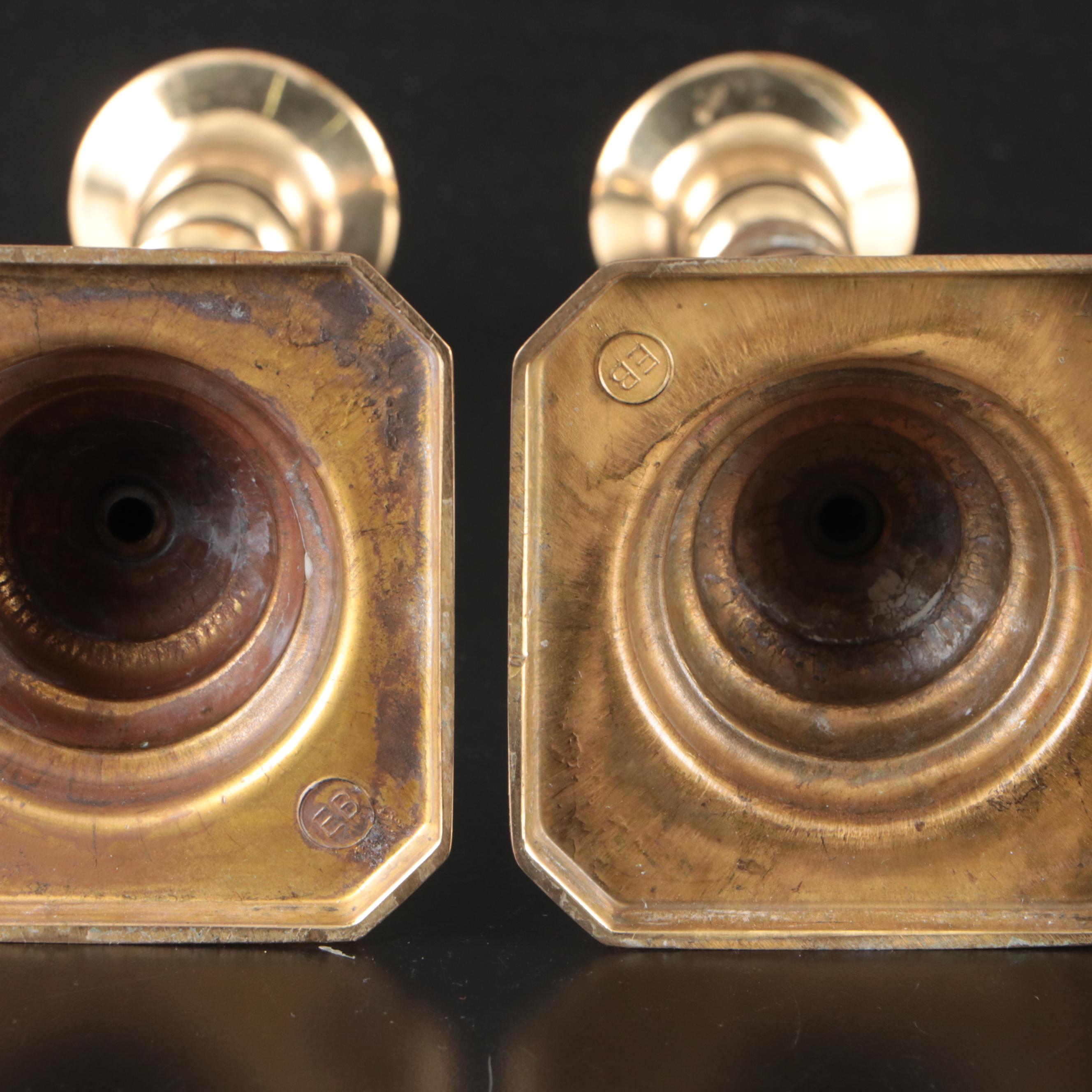 Baldwin, VMC & English Brass Candlesticks, Chamberstick & Hurricanes