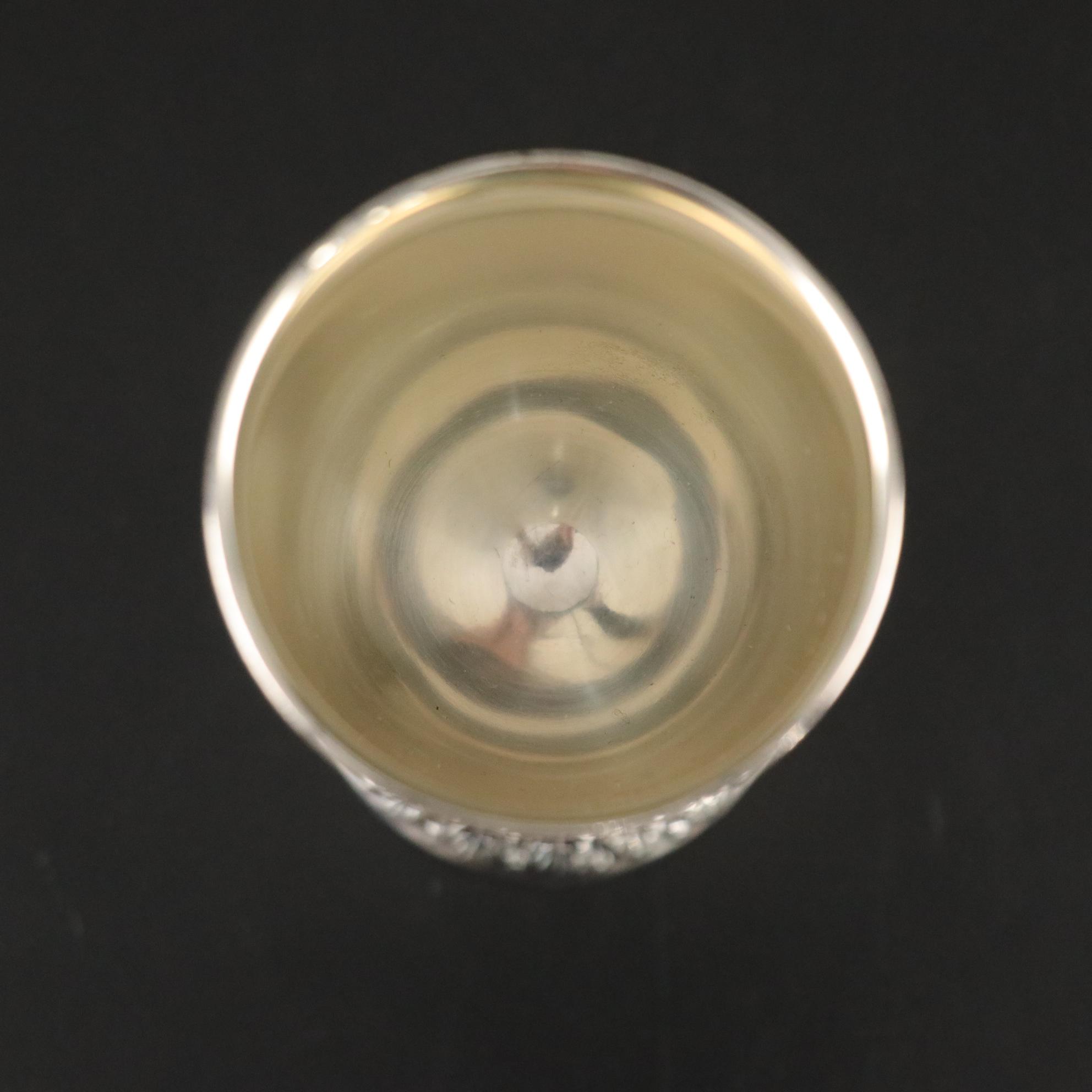 Corbell & Co. Silver Plate Goblets with Storage Case & Italian Pastry Server