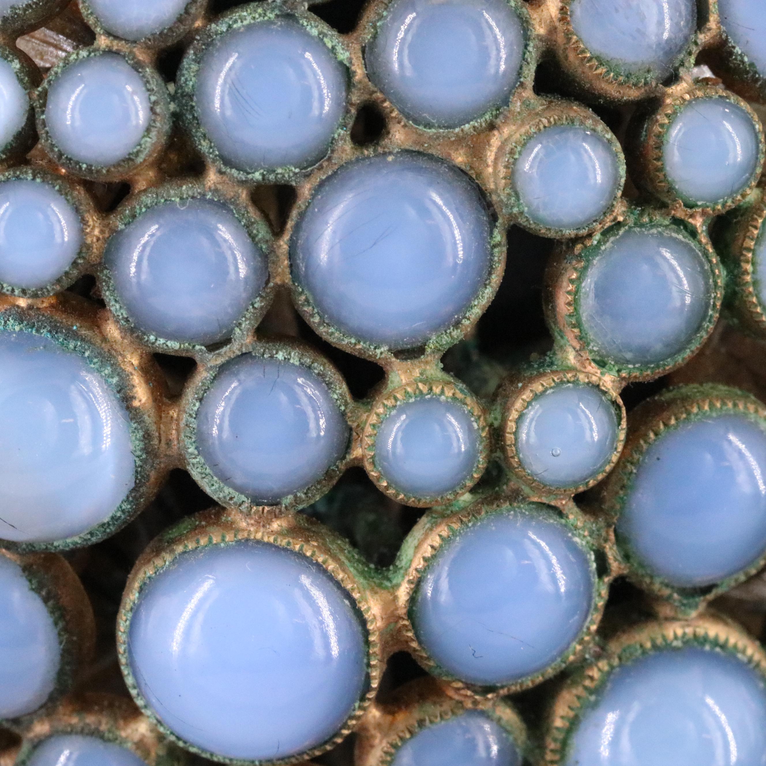 1940s B. Blumenthal & Co. Bakelite and Glass Floral Brooch