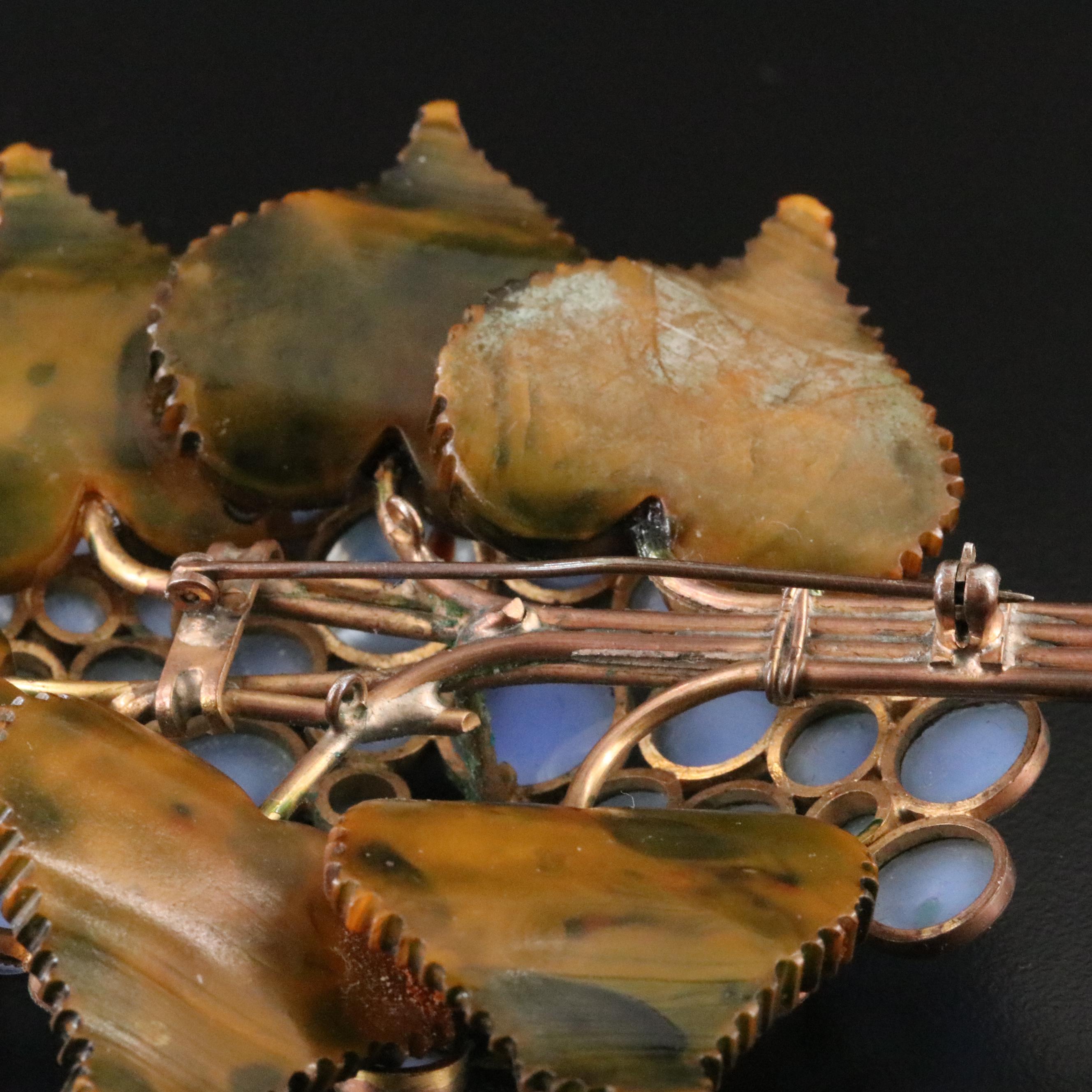 1940s B. Blumenthal & Co. Bakelite and Glass Floral Brooch