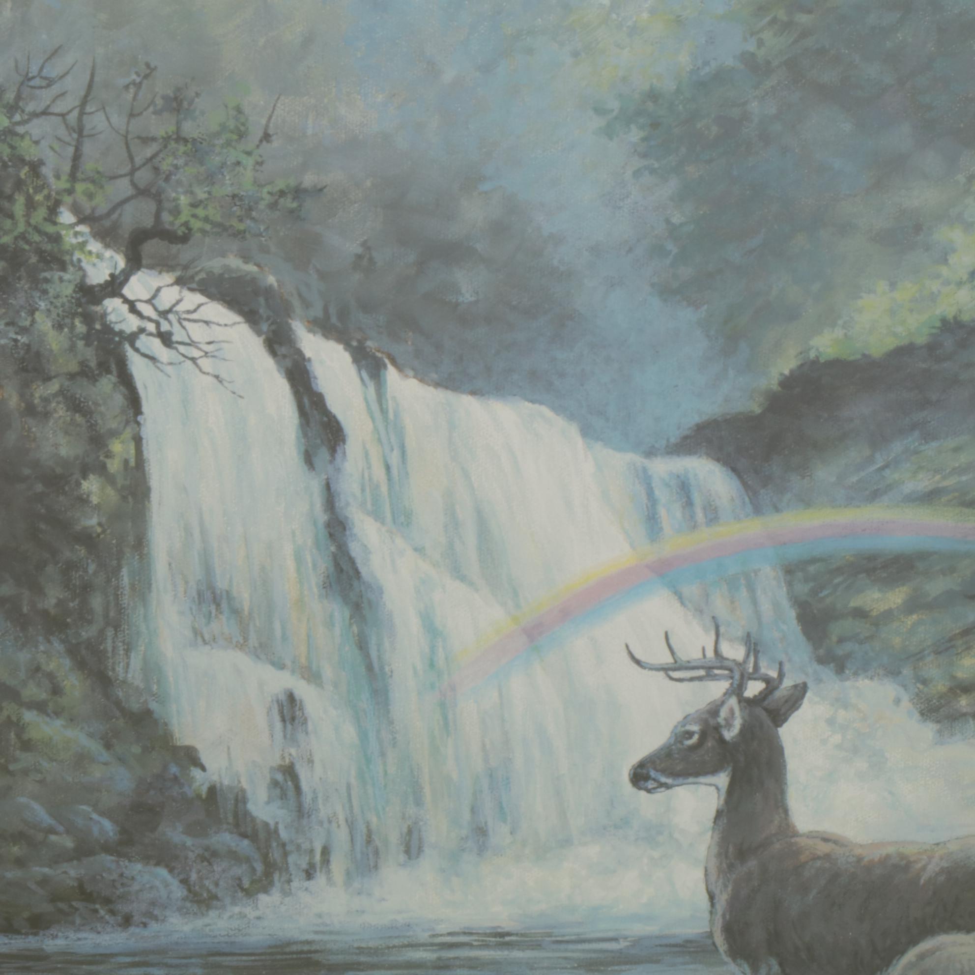 Lee Roberson Offset Lithograph "Morning Mist" from Echoes of Cades Cove Series