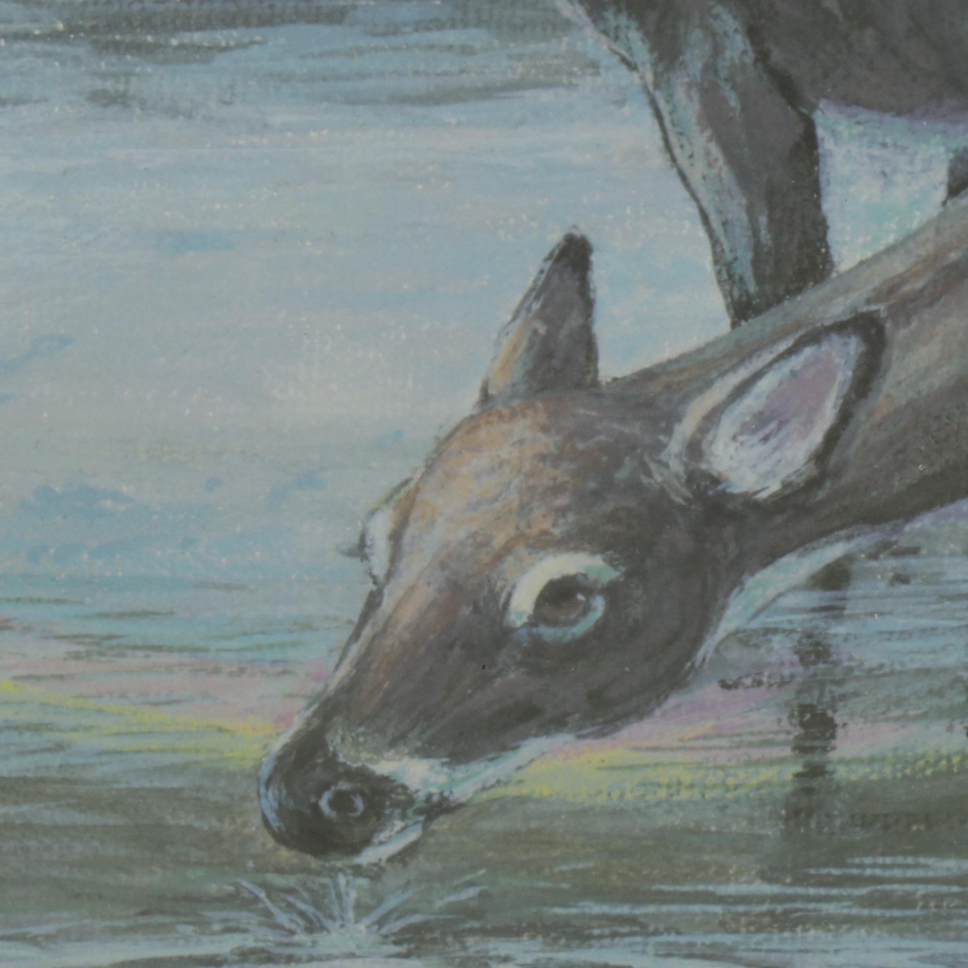 Lee Roberson Offset Lithograph "Morning Mist" from Echoes of Cades Cove Series