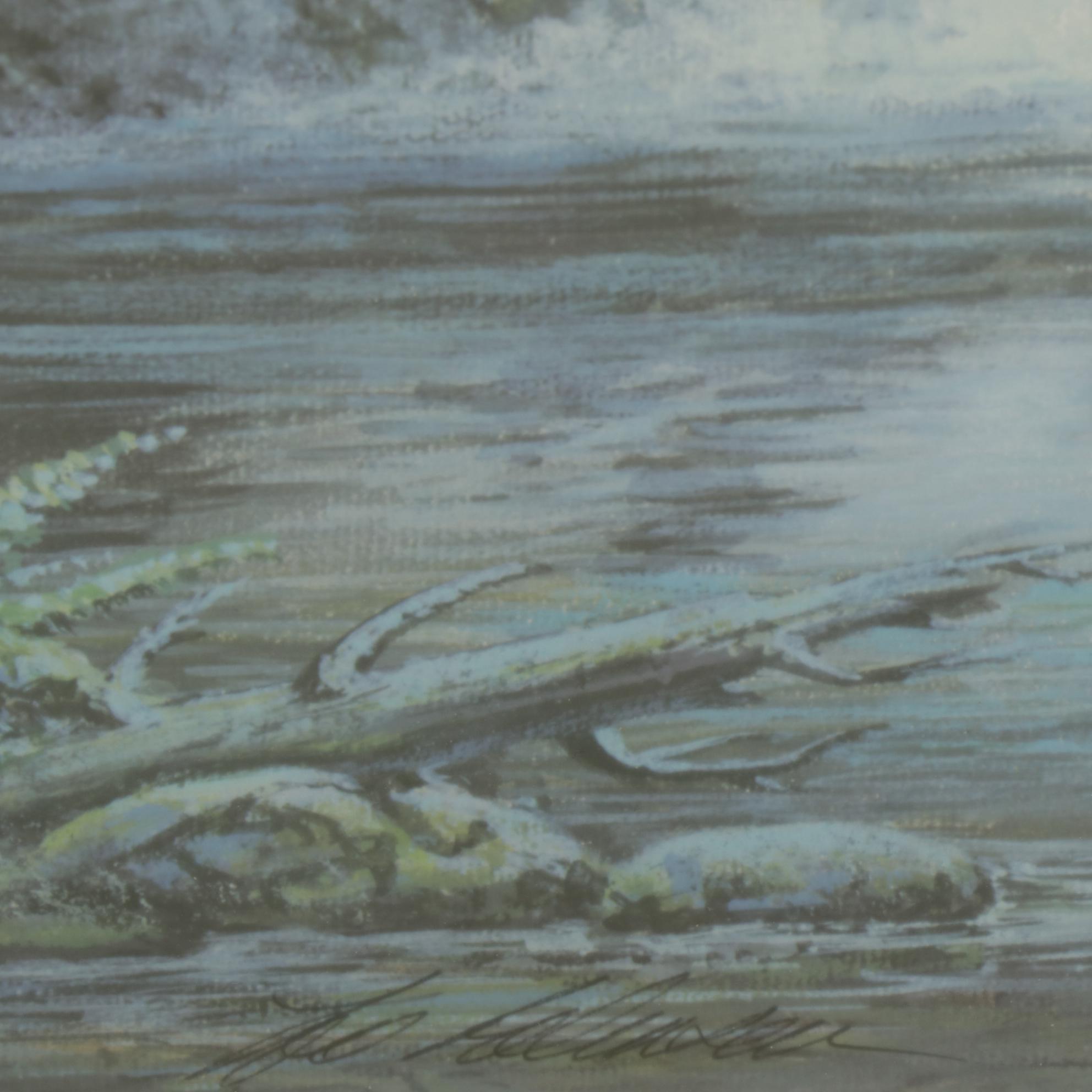 Lee Roberson Offset Lithograph "Morning Mist" from Echoes of Cades Cove Series