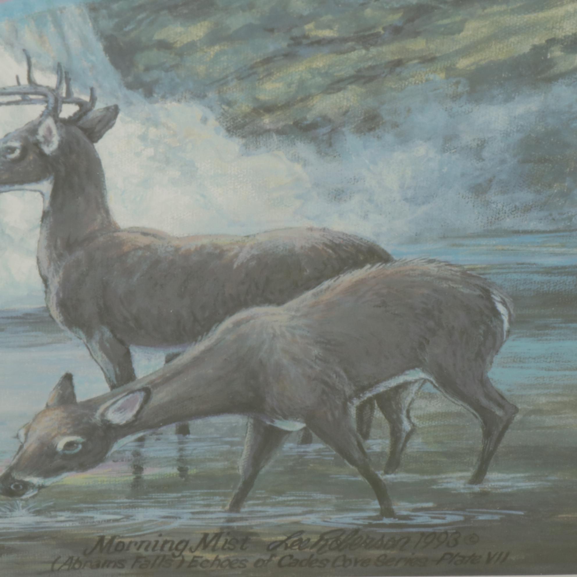 Lee Roberson Offset Lithograph "Morning Mist" from Echoes of Cades Cove Series