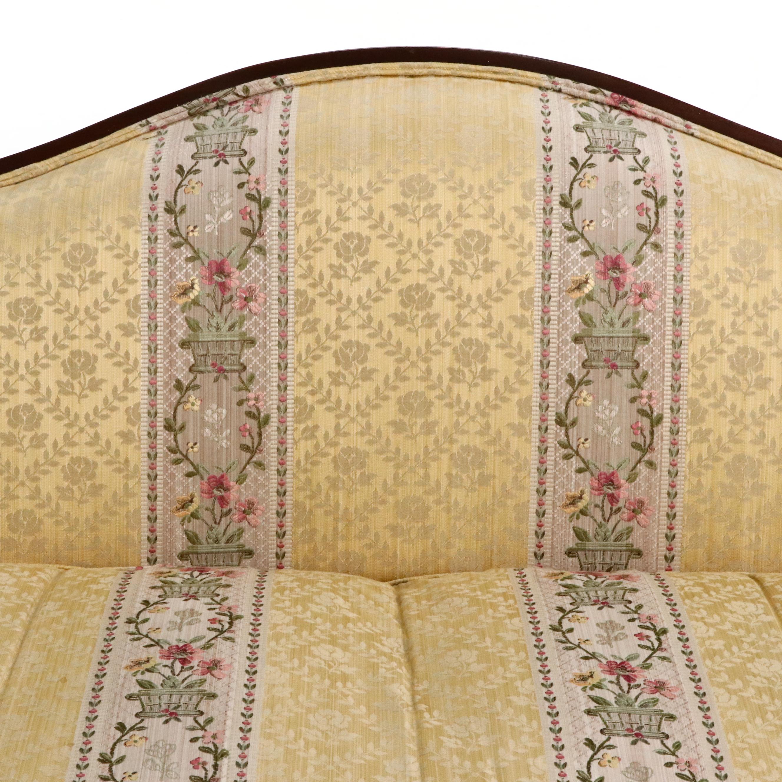 Biggs Manufacturing Co. Hepplewhite Style Upholstered Sofa, 20th Century